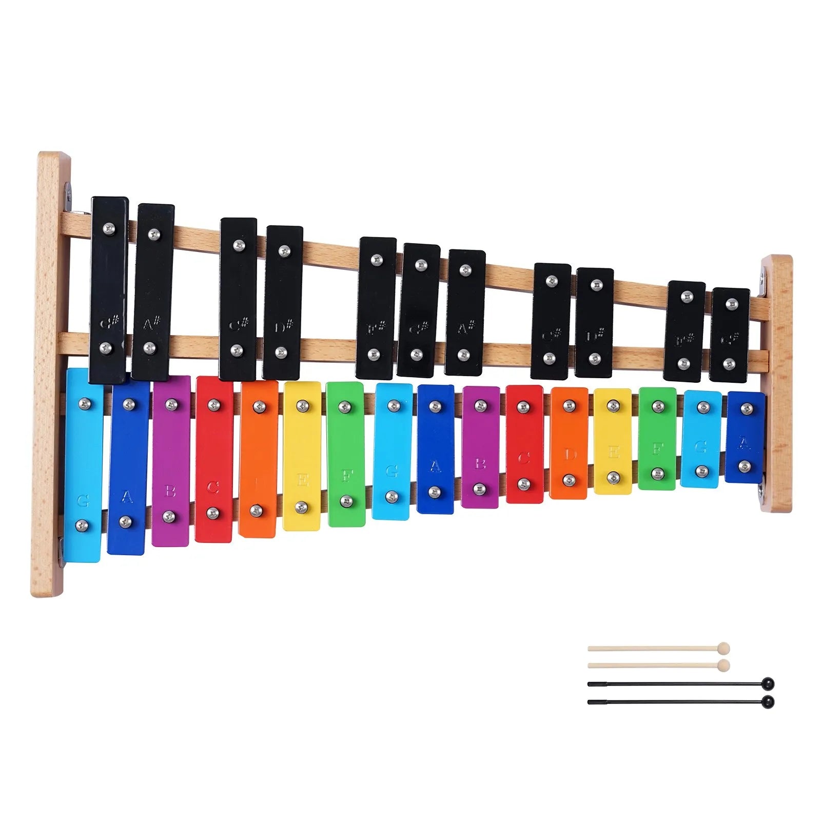 VEVOR Glockenspiel Xylophone, 27 Notes, Professional Xylophone Percussion Instrument, with Colorful Metal Keys, Includes 4 Mallets, Carrying Bag, Beginner Musical Instrument Kit for Adults and Kids 