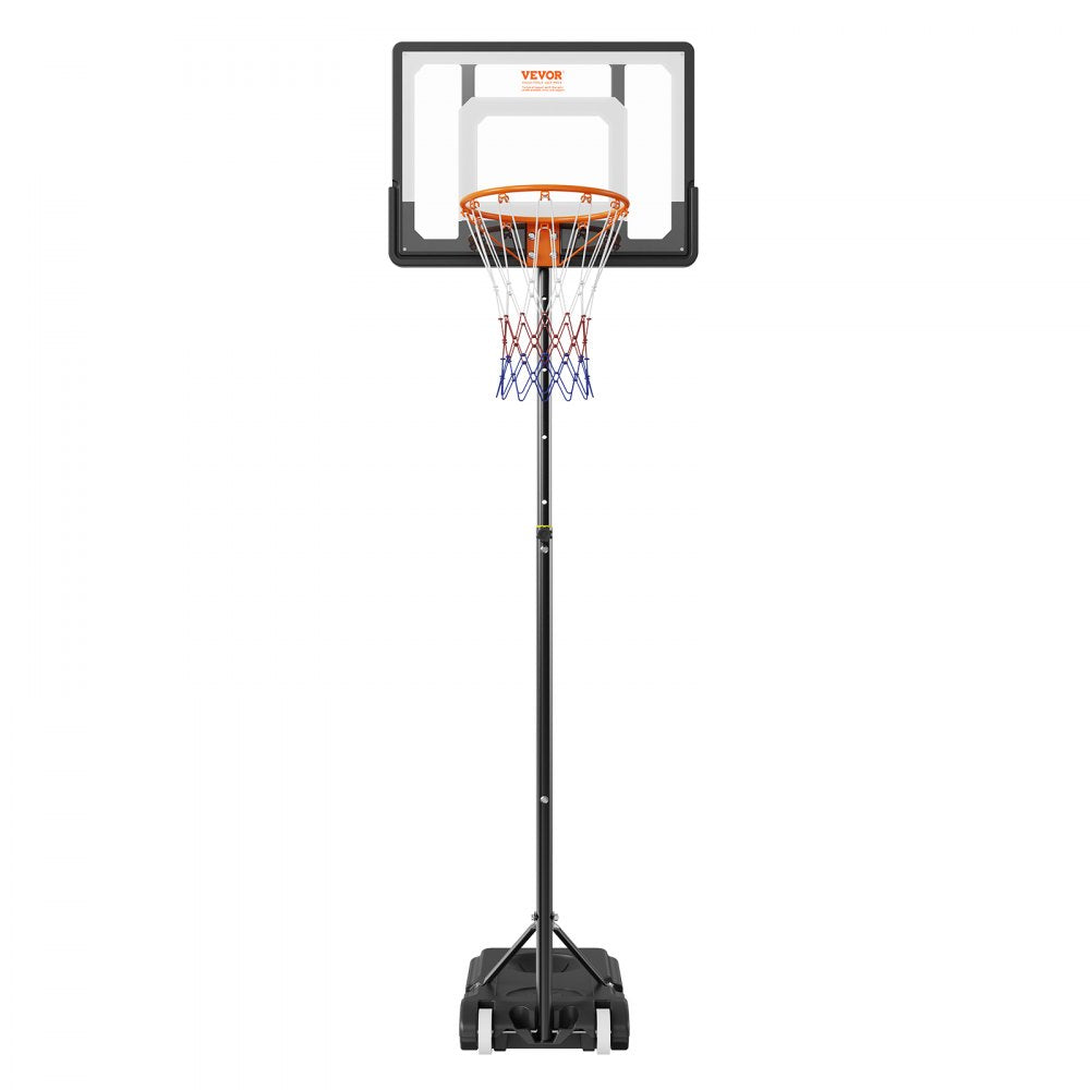 VEVOR Basketball Hoop, 5-7 ft Adjustable Height Portable Backboard System, 32 inch Basketball Hoop & Goal, Kids & Adults Basketball Set with Wheels, Stand, and Fillable Base, for Outdoor/Indoor 