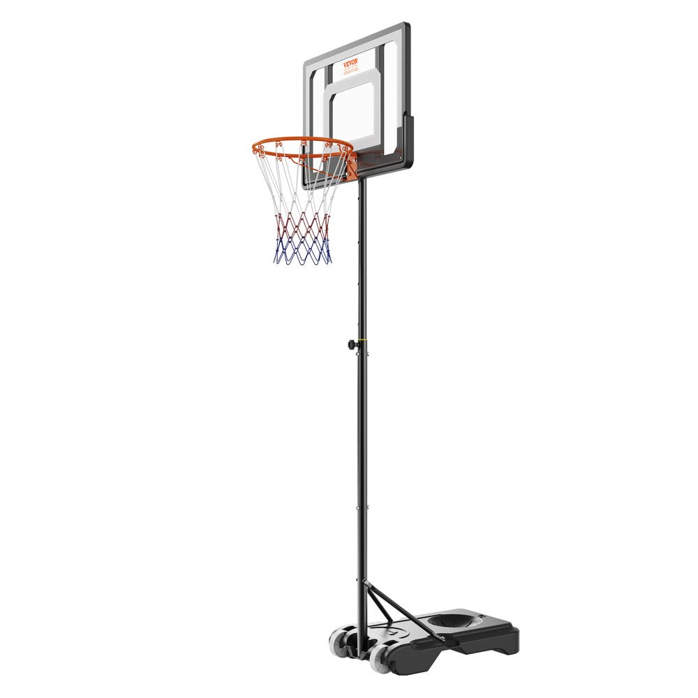 VEVOR Basketball Hoop, 5-7 ft Adjustable Height Portable Backboard System, 32 inch Basketball Hoop & Goal, Kids & Adults Basketball Set with Wheels, Stand, and Fillable Base, for Outdoor/Indoor 