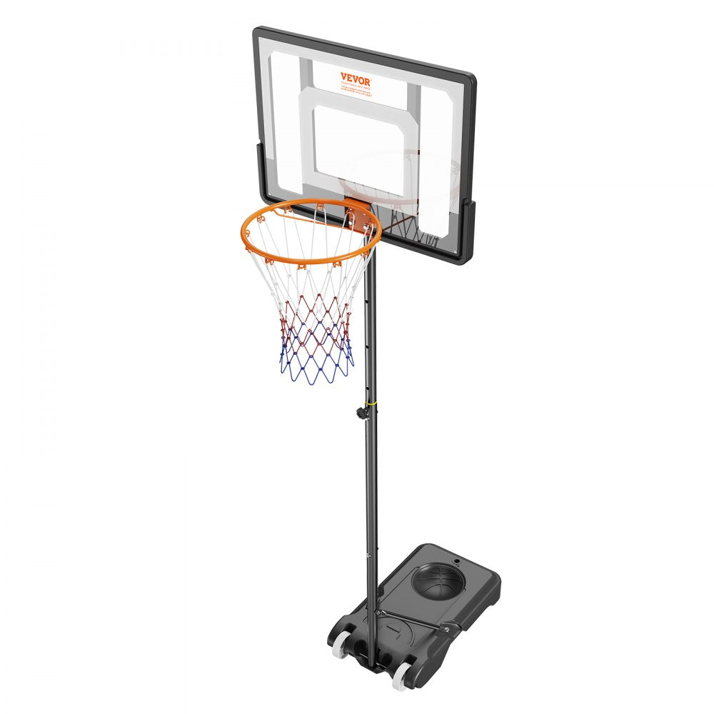 VEVOR Basketball Hoop, 5-7 ft Adjustable Height Portable Backboard System, 32 inch Basketball Hoop & Goal, Kids & Adults Basketball Set with Wheels, Stand, and Fillable Base, for Outdoor/Indoor 