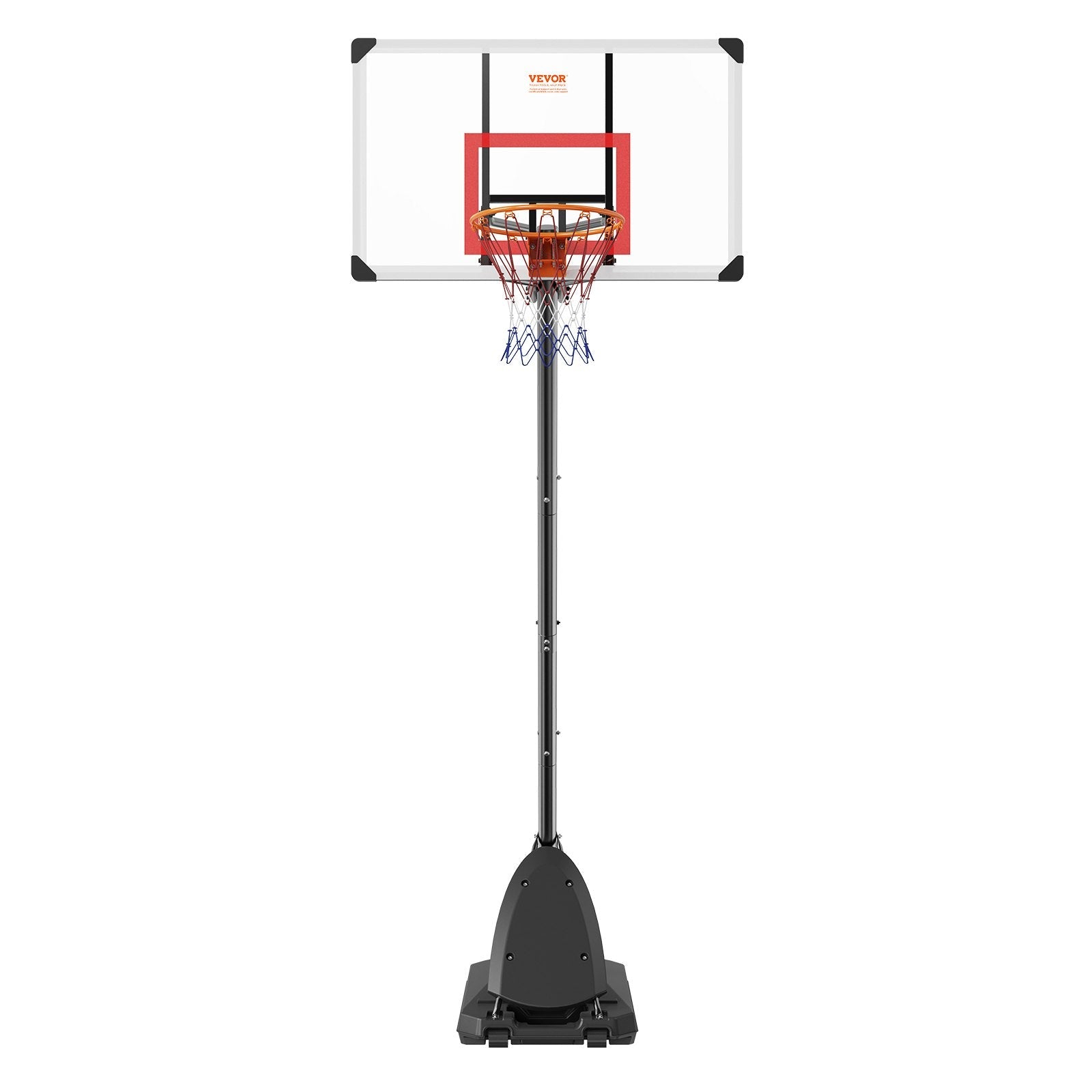 VEVOR Basketball Hoop, 7.6-10 ft Adjustable Height Portable Backboard System, 50 inch Basketball Hoop & Goal, Kids & Adults Basketball Set with Wheels, Stand, and Fillable Base, for Outdoor/Indoor 