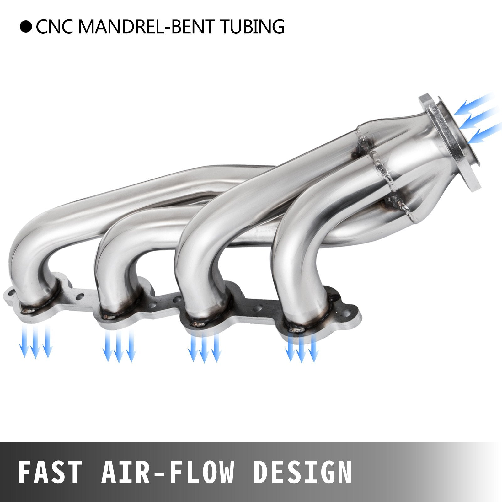 VEVOR Exhaust Header Set 1 5/8" Exhaust Turbo Headers, Stainless Steel Exhaust Manifold Headers, Shorty Engine Conversion LS Swap Exhaust Headers for Chevy Corvette 1963-1981 V8 Engines LS1 LS2 LS3 LS6 LS10 SUV/Truck Car 