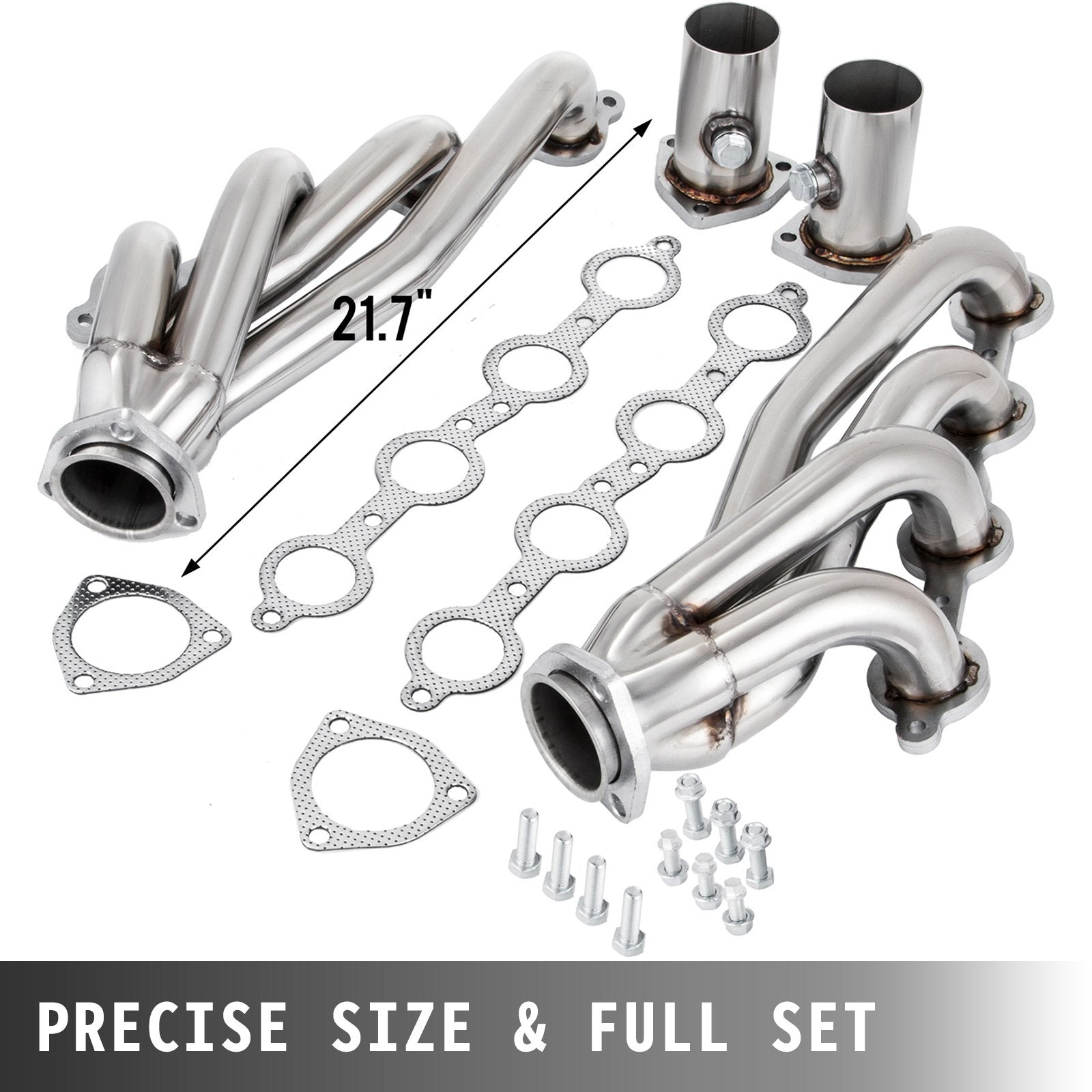 VEVOR Exhaust Header Set 1 5/8" Exhaust Turbo Headers, Stainless Steel Exhaust Manifold Headers, Shorty Engine Conversion LS Swap Exhaust Headers for Chevy Corvette 1963-1981 V8 Engines LS1 LS2 LS3 LS6 LS10 SUV/Truck Car 
