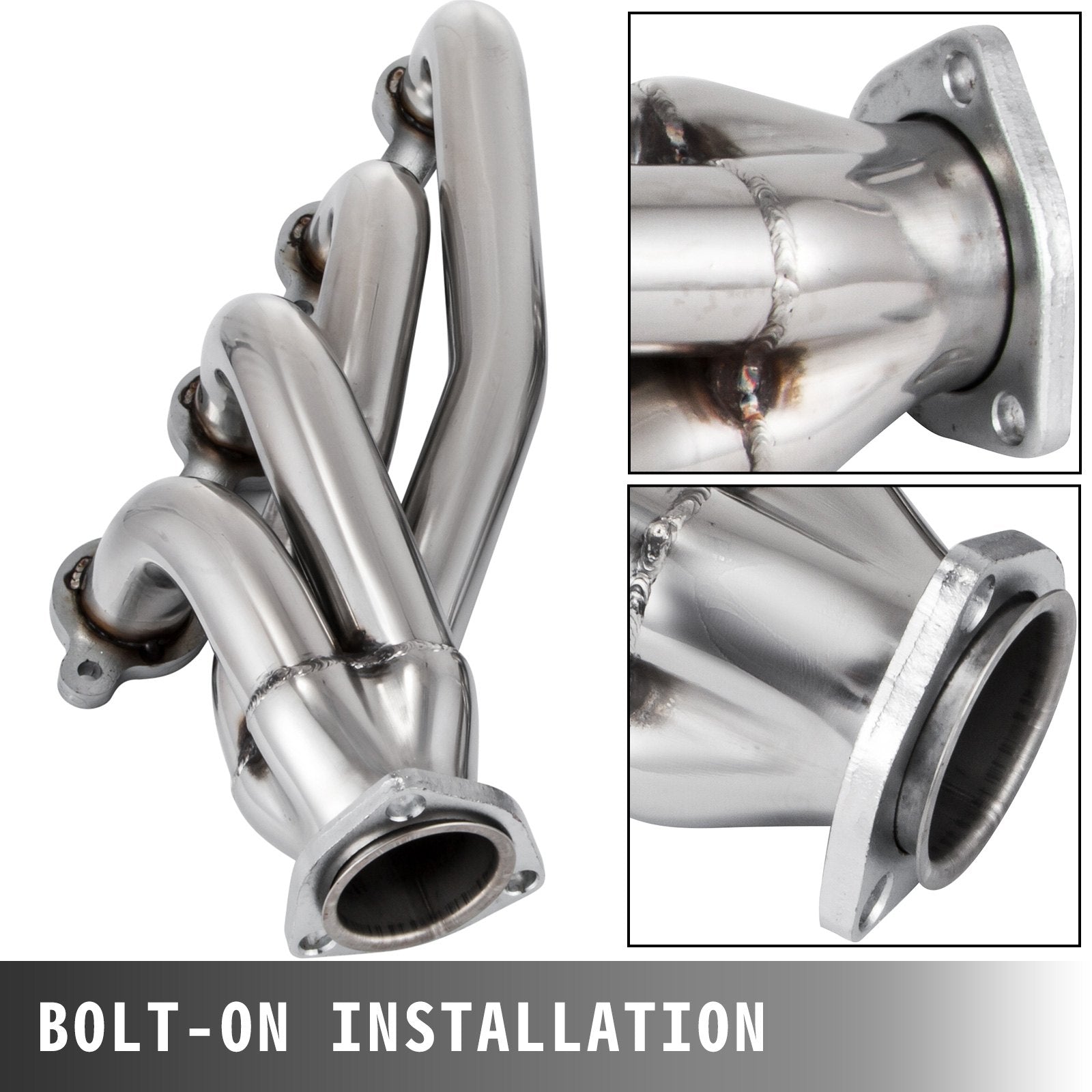 VEVOR Exhaust Header Set 1 5/8" Exhaust Turbo Headers, Stainless Steel Exhaust Manifold Headers, Shorty Engine Conversion LS Swap Exhaust Headers for Chevy Corvette 1963-1981 V8 Engines LS1 LS2 LS3 LS6 LS10 SUV/Truck Car 