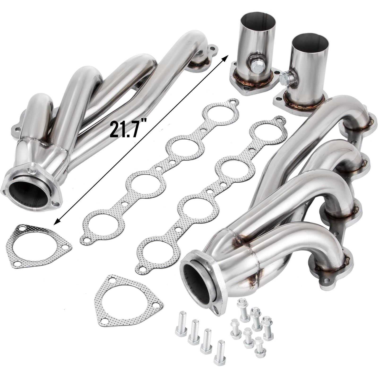 VEVOR Exhaust Header Set 1 5/8" Exhaust Turbo Headers, Stainless Steel Exhaust Manifold Headers, Shorty Engine Conversion LS Swap Exhaust Headers for Chevy Corvette 1963-1981 V8 Engines LS1 LS2 LS3 LS6 LS10 SUV/Truck Car 