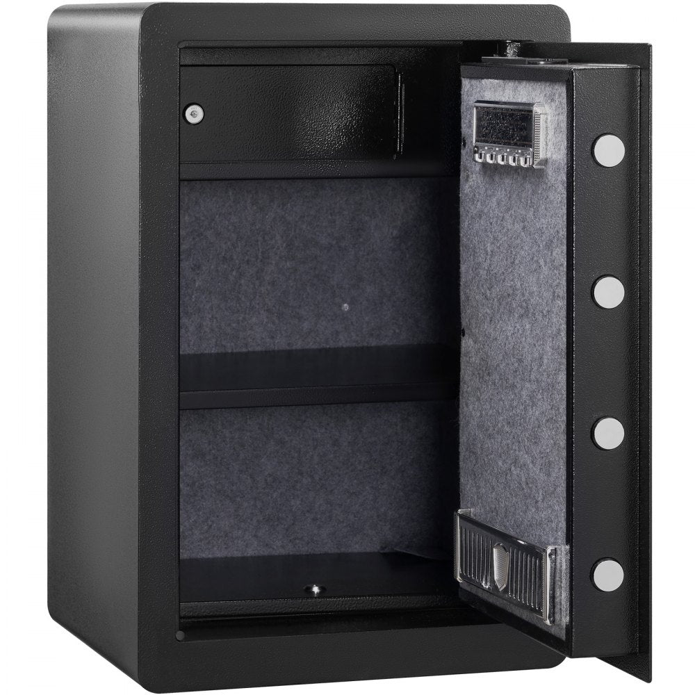 VEVOR Safe, 2.2 Cubic Feet Home Safe, Steel Security Safe with Fingerprint, Digital Keypad and 2 Keys, Cabinet Safe with Large Fire-proof Bag, Protect Cash, Gold, Jewelry, Documents, 15.8x13x23.6 inch 