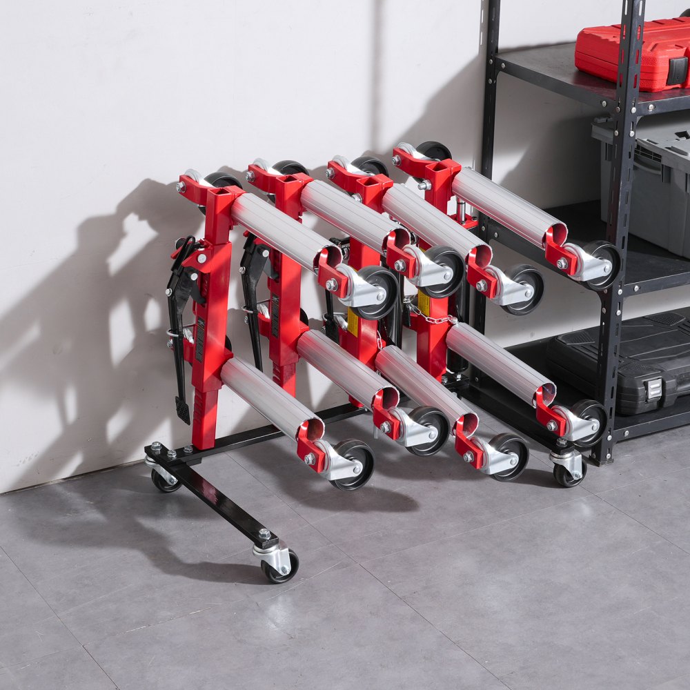 VEVOR Car Dolly Rack Hydraulic Trolley Jack Stand Organizer 4-Dolly Capacity 