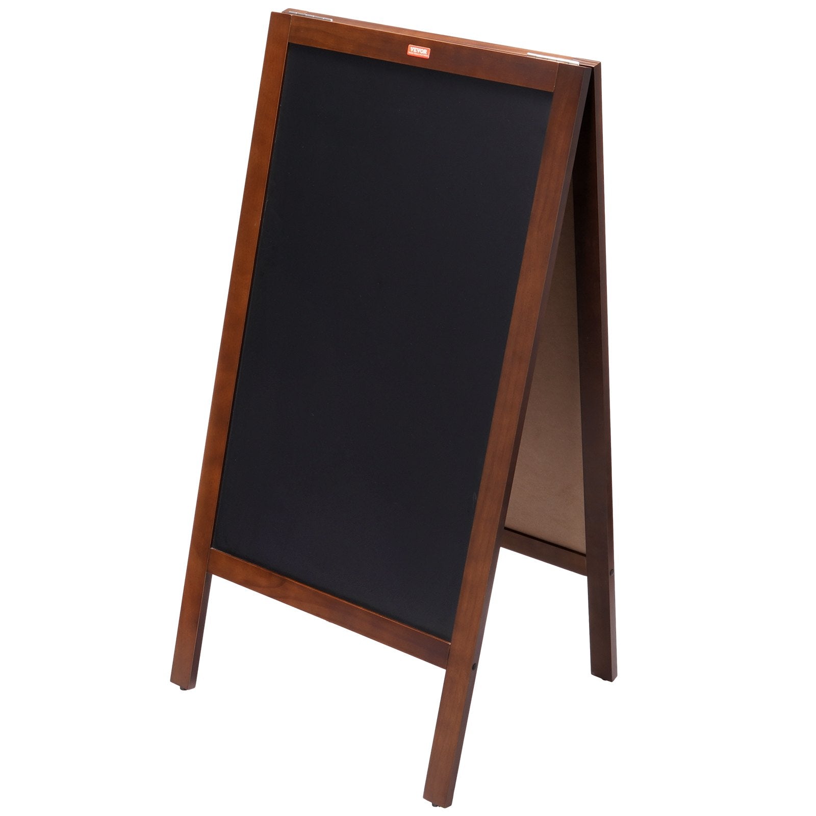 VEOVR A Frame Chalkboard Sign, 20"x40" Double-Sided Sidewalk Signs, Freestanding Vintage Wooden Chalk Board with Chalks & Magnetic Eraser, Rustic Brown Outdoor Sandwich Board For Kitchen Home Wedding 