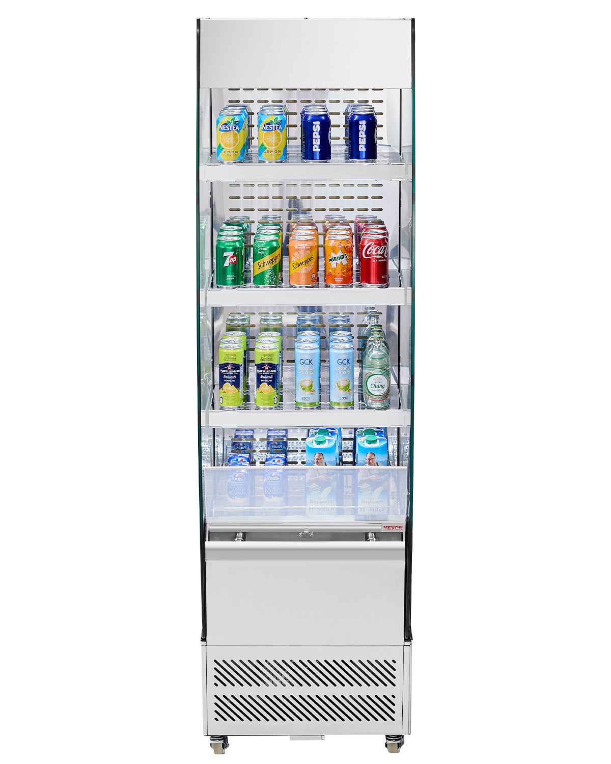 VEVOR Open Air Merchandiser 3-Tier Display Cooler with Air Curtain 7.8cu.ft. 