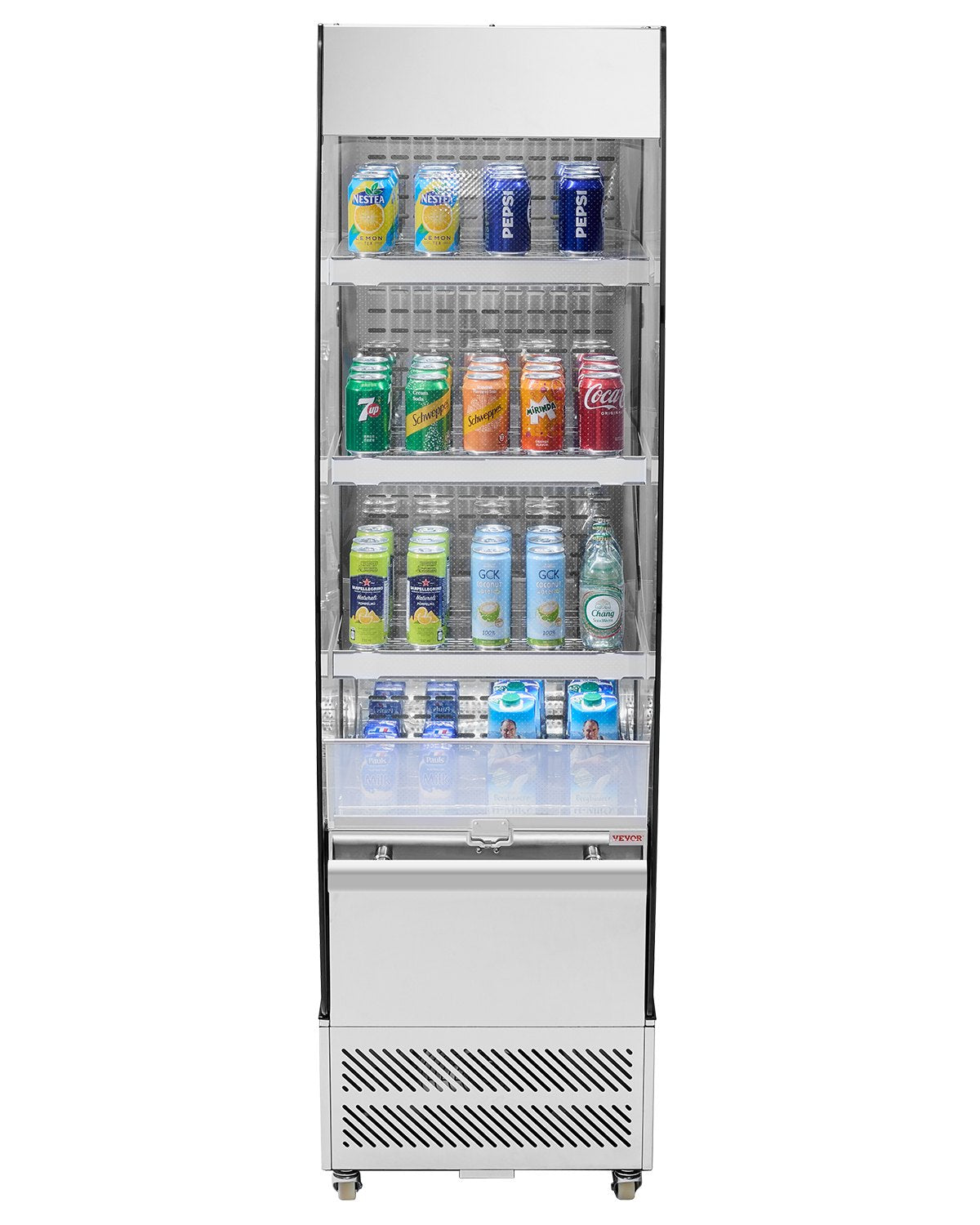 VEVOR Open Air Merchandiser 3-Tier Display Cooler with Air Curtain 7.8cu.ft. 