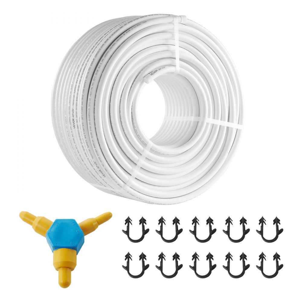VEVOR PEX-AL-PEX Tube, 328ft, 5/8'' Diameter Aluminum-Plastic Composite Pipe Oxygen Barrier Radiant Floor PEX Pipe, 0.08'' Thickness Radiant Heat Floor Plumbing Inner Aluminum Layer PEX Tubing Pipe 
