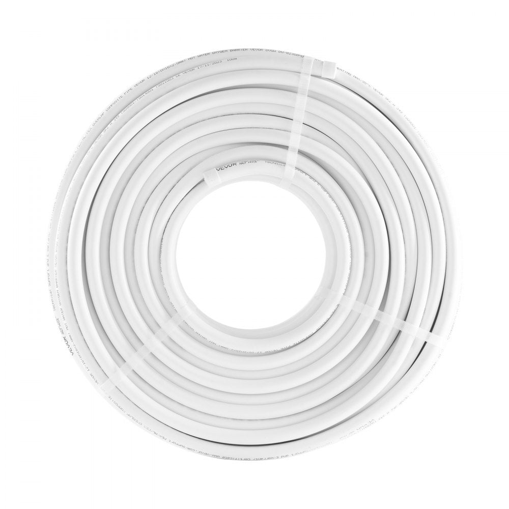VEVOR PEX-AL-PEX Tube, 328ft, 5/8'' Diameter Aluminum-Plastic Composite Pipe Oxygen Barrier Radiant Floor PEX Pipe, 0.08'' Thickness Radiant Heat Floor Plumbing Inner Aluminum Layer PEX Tubing Pipe 