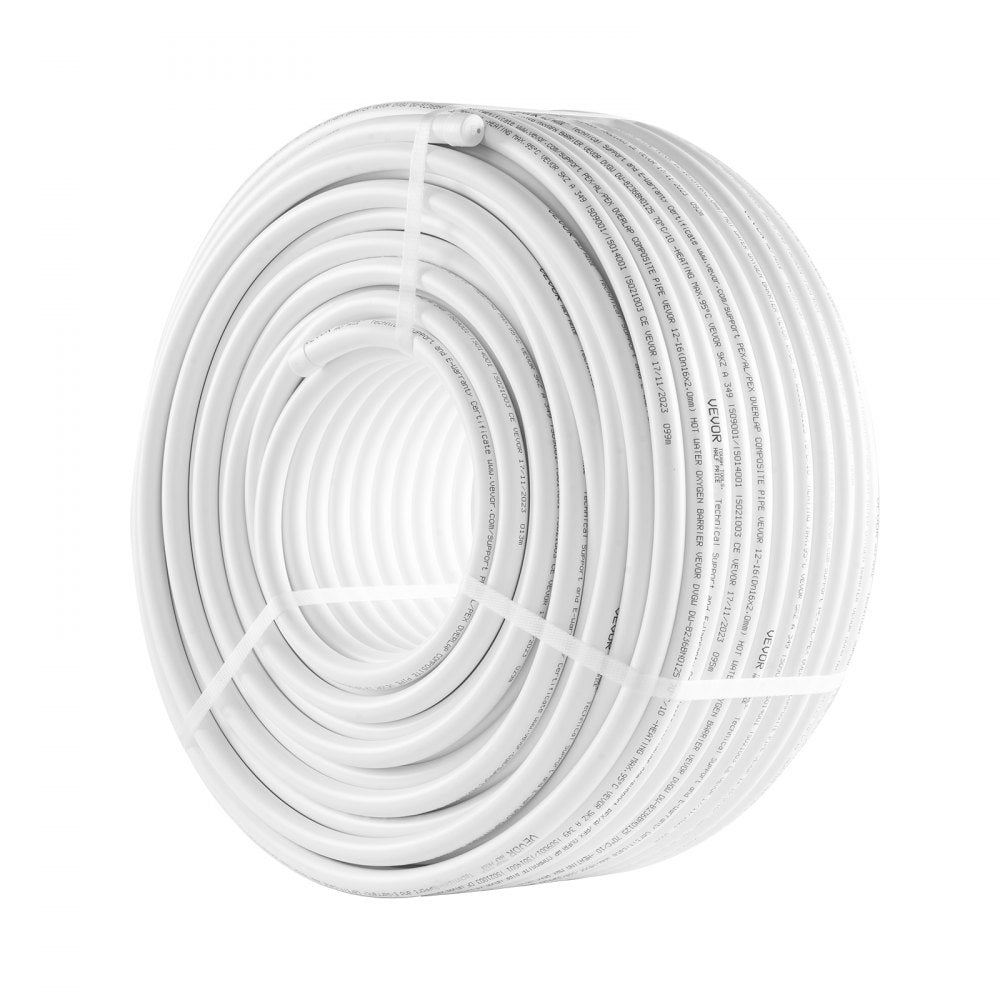 VEVOR PEX-AL-PEX Tube, 328ft, 5/8'' Diameter Aluminum-Plastic Composite Pipe Oxygen Barrier Radiant Floor PEX Pipe, 0.08'' Thickness Radiant Heat Floor Plumbing Inner Aluminum Layer PEX Tubing Pipe 