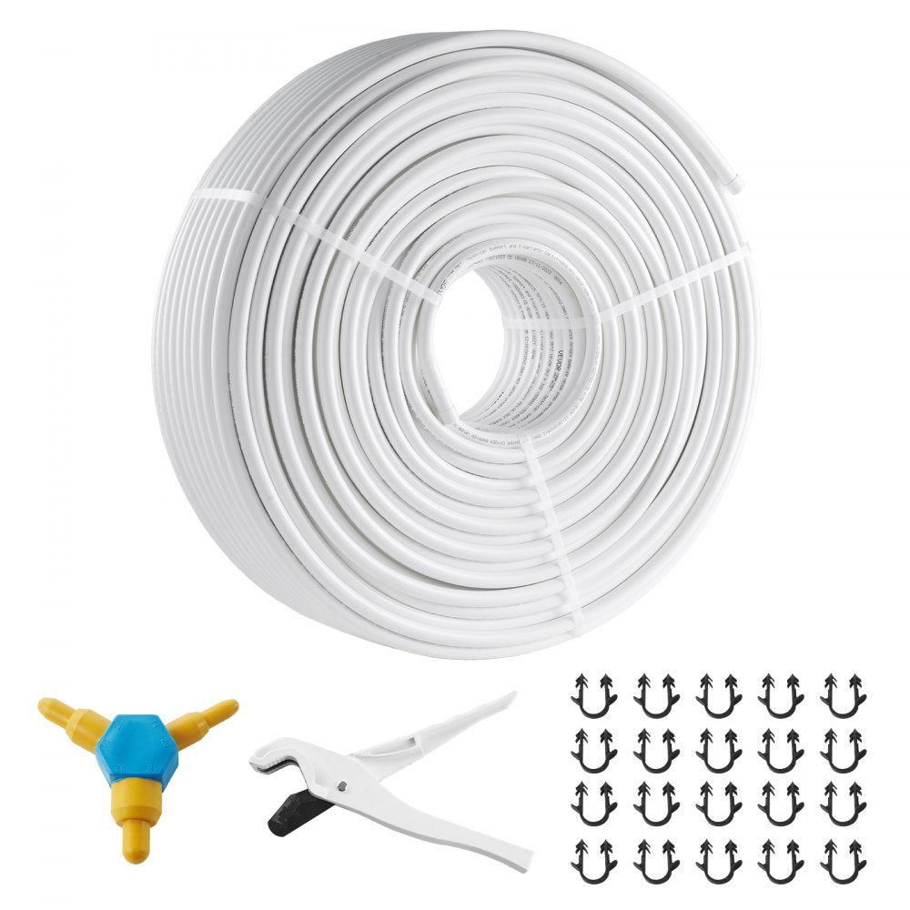 VEVOR PEX-AL-PEX Tube, 656ft, 5/8'' Diameter Aluminum-Plastic Composite Pipe Oxygen Barrier Radiant Floor PEX Pipe, 0.08'' Thickness Radiant Heat Floor Plumbing Inner Aluminum Layer PEX Tubing Pipe 