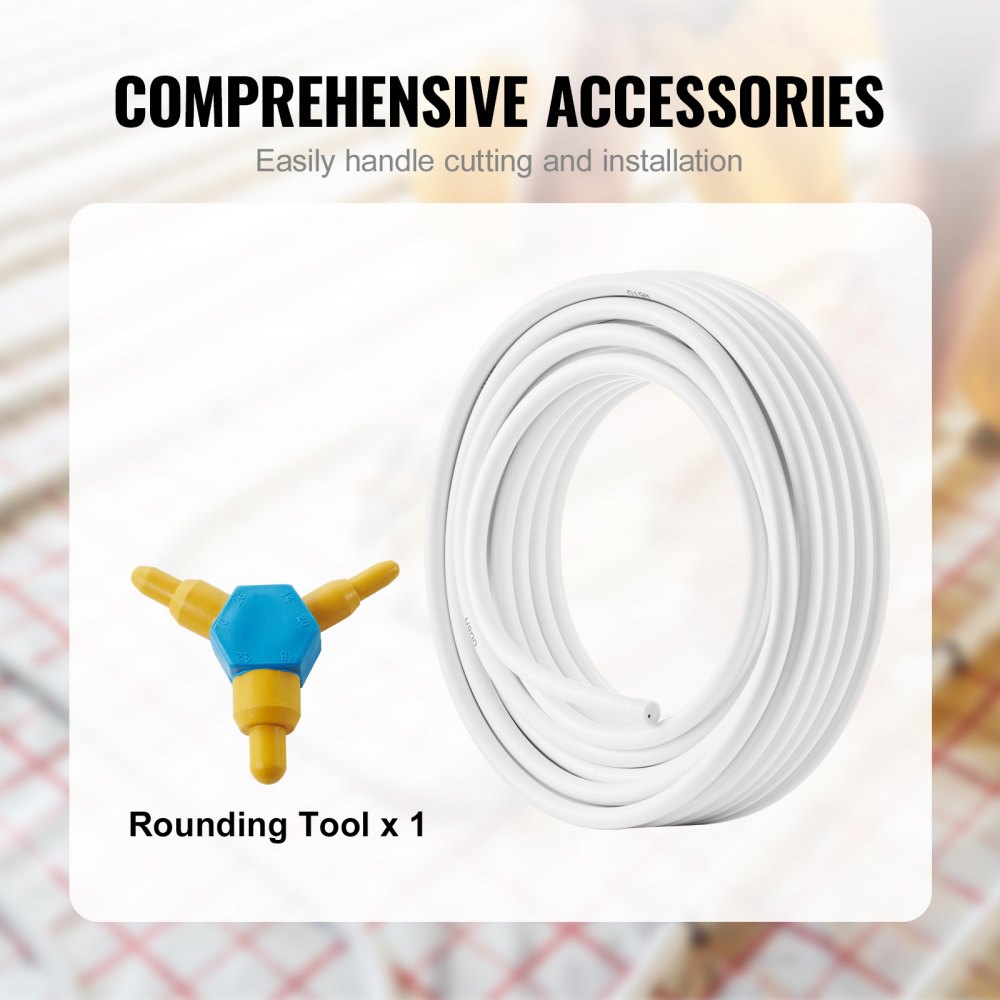 VEVOR PEX-AL-PEX Tube, 82ft, 5/8'' Diameter Aluminum-Plastic Composite Pipe Oxygen Barrier Radiant Floor PEX Pipe, 0.08'' Thickness Radiant Heat Floor Plumbing 25M Inner Aluminum Layer PEX Tubing Pipe 