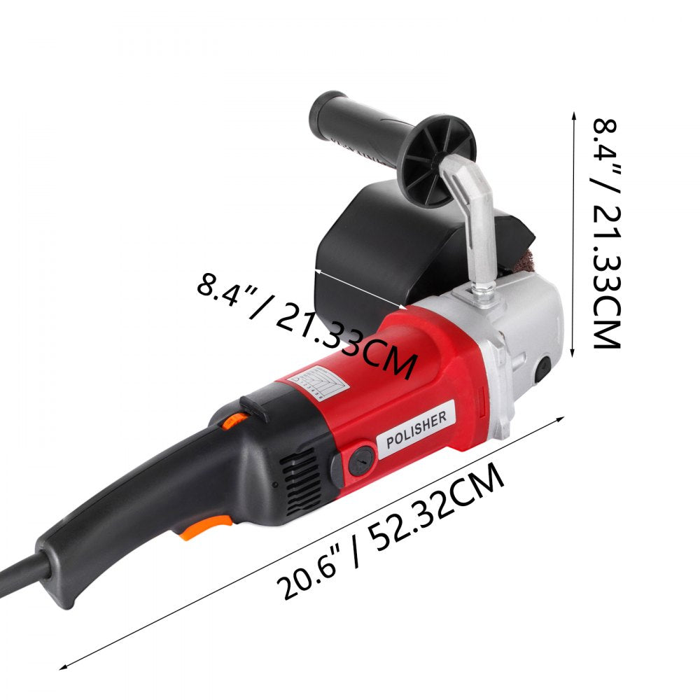 VEVOR 1200W Burnishing Polishing Machine 500-3000 RPM Handle Polishing Machine 110V Wheel Polisher Sander Wire Drawing Machine with 4 Wheels 