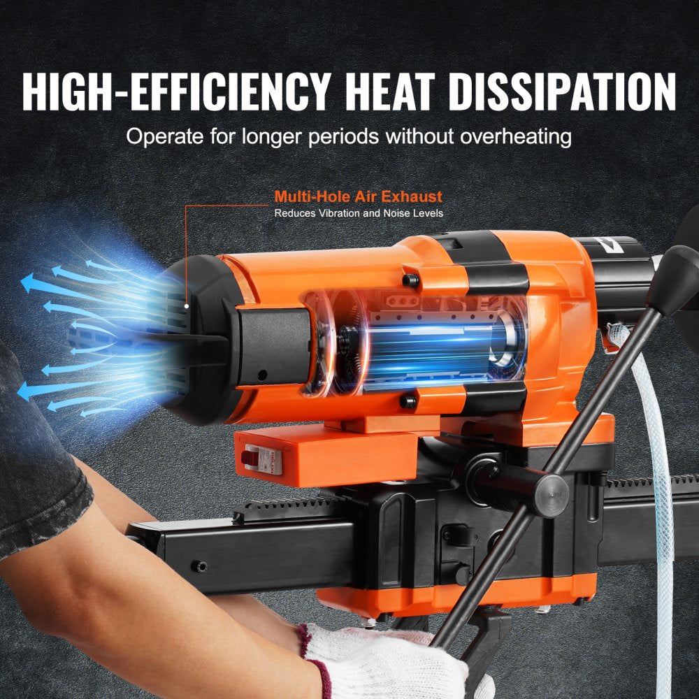 VEVOR Core Drill Machine 0.8-11.8in Dia 3500W Diamond Core Drill Rig with Stand 