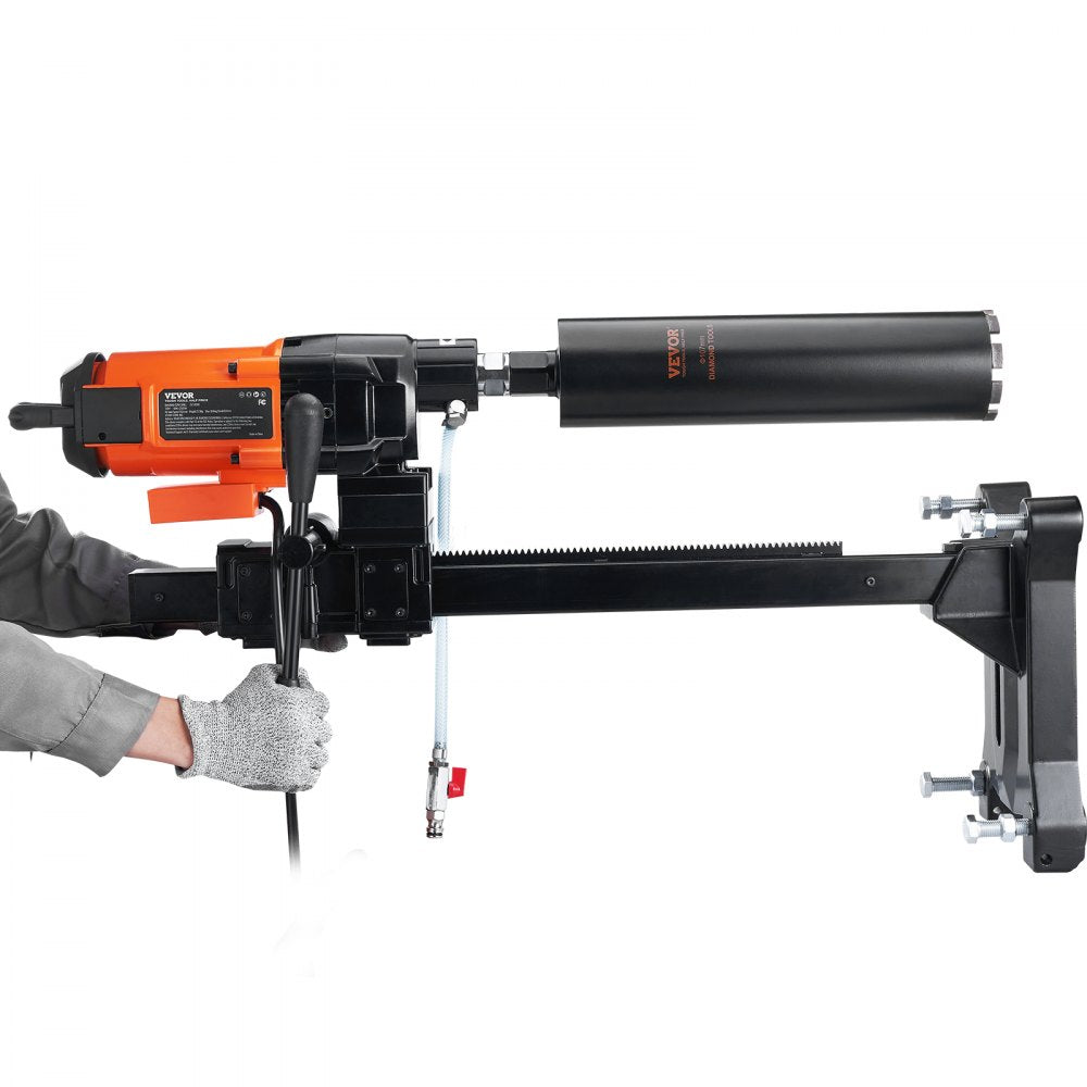 VEVOR Diamond Core Drilling Machine, 10in Wet Concrete Core Drill Rig with Stand Wheels, 750RPM Speed & 1-1/4" Thread & Lifting Handle, 10in Drilling Diameter for Concrete Brick Block Stone, 2500W 