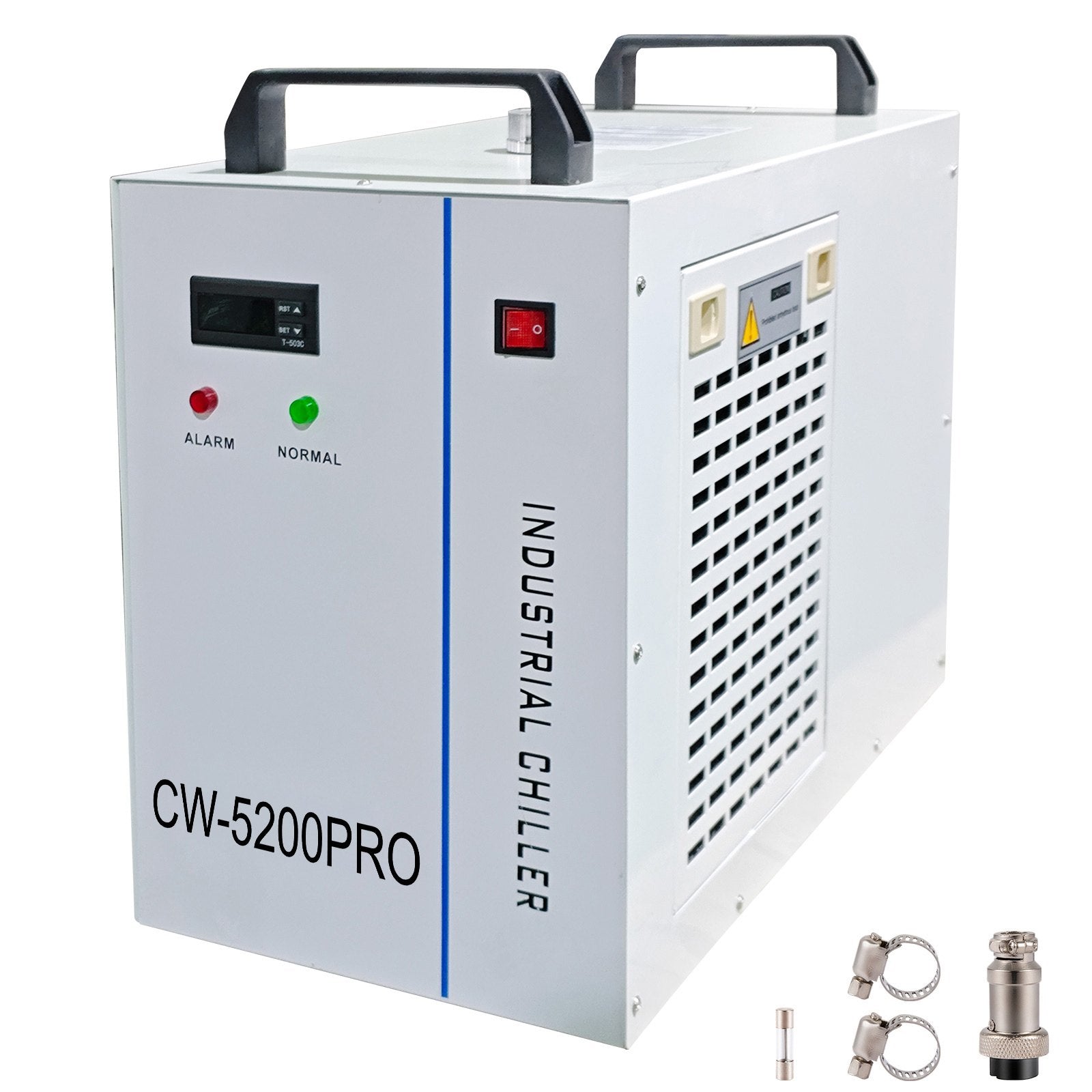 VEVOR Industrial Chiller, CW5200 Industrial Water Chiller, 1400W Cooling Capacity, 6L Capacity Cooling Water, Precise Thermostat Recirculating Chiller for 130/150W Engraving Machine Cooling Machine 