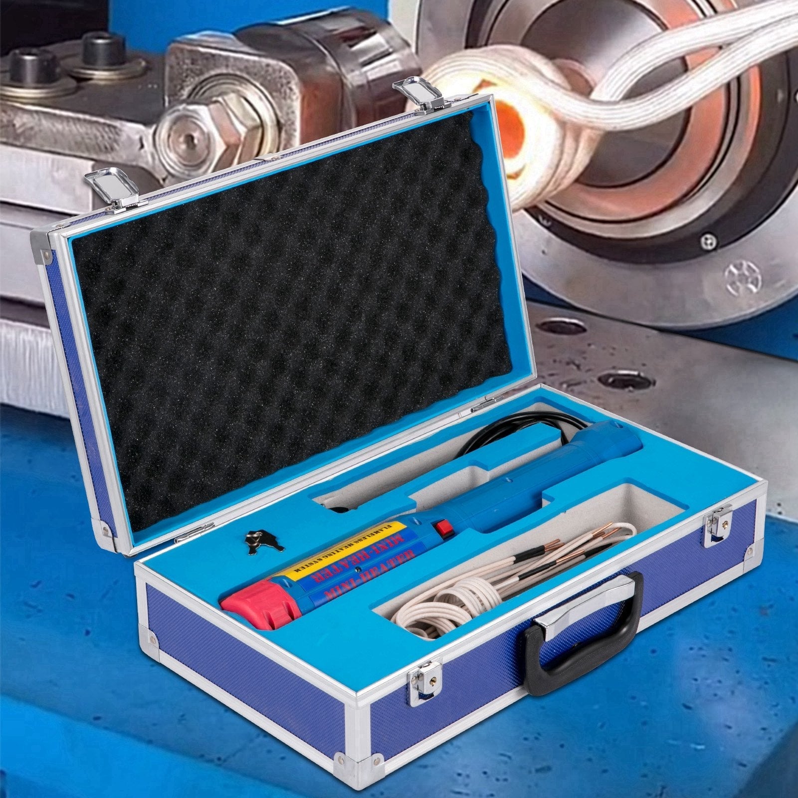 VEVOR Magnetic Induction Heater Kit 1000W 110V Automotive Flameless Heat Tool Hand Held Induction Heater for Rusty Screw Removing, Automotive Flameless Heater with 8 Coils and Portable Storage Box 