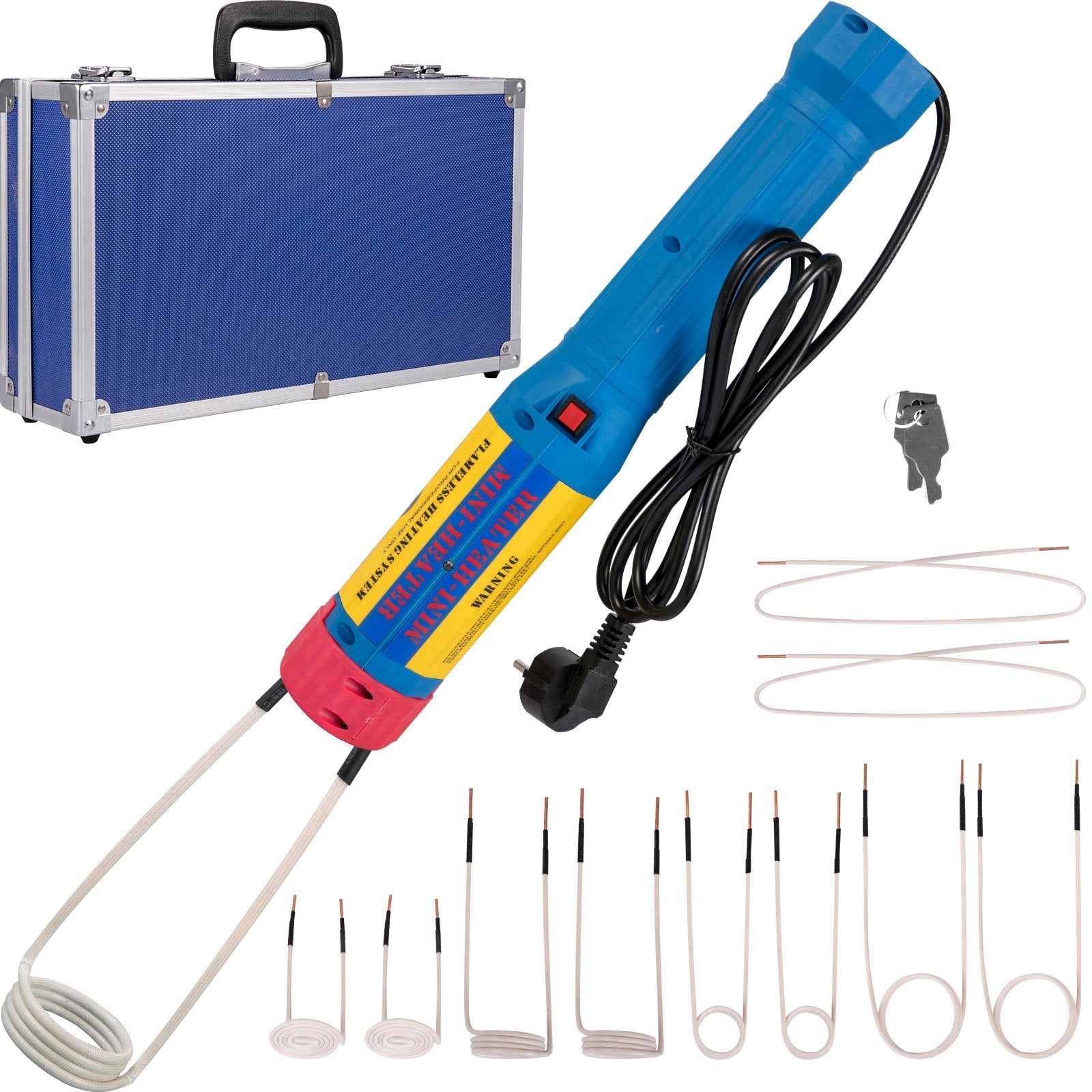 VEVOR Magnetic Induction Heater Kit 1000W 110V Automotive Flameless Heat Tool Hand Held Induction Heater for Rusty Screw Removing, Automotive Flameless Heater with 8 Coils and Portable Storage Box 