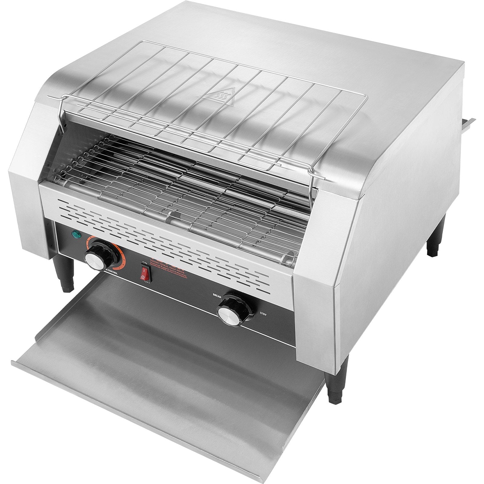 VEVOR Commercial Conveyor Toaster, 450 Slices/Hour Conveyor Belt Toaster, Heavy Duty Stainless Steel Commercial Toaster Oven, Electric  Restaurant Commercial Toaster for Toast Bun, Bagel, Bread 