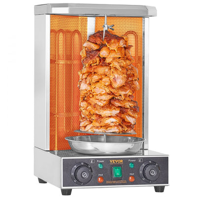 VEVOR Shawarma Grill Machine, 13 lbs Capacity, Chicken Shawarma Cooker Machine with 2 Burners, Electric Vertical Broiler Gyro Rotisserie Oven Doner Kebab Machine, for Home Restaurant Kitchen Parties 