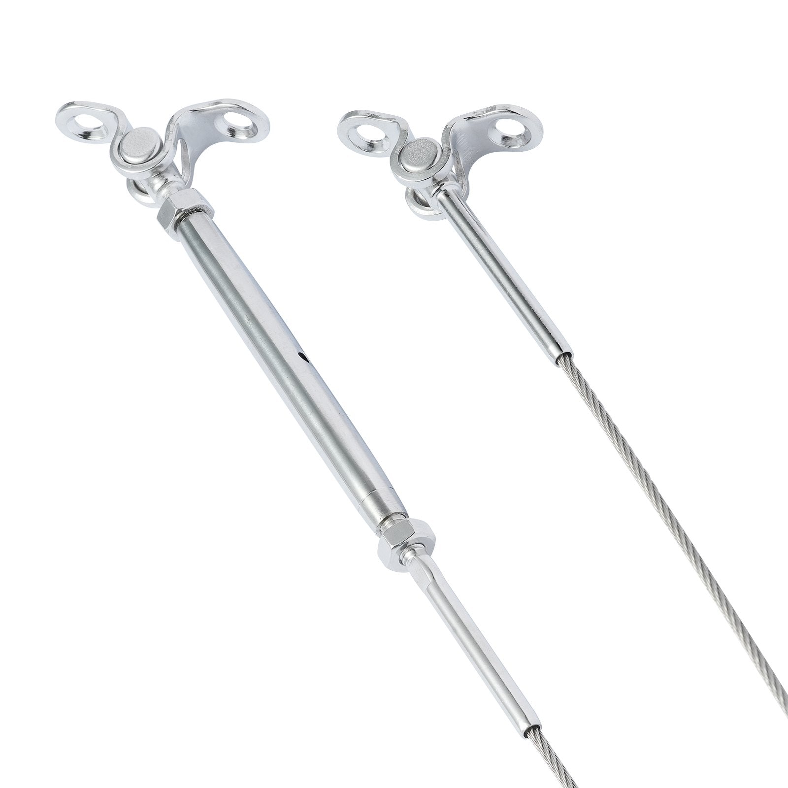 VEVOR T316 Stainless Steel Adjustable Angle 1/8" Cable Railing Kit/Hardware for Wood Post?Marine Grade for 1/8"Wire Rope,0-180-Degree Angle & Easy Installation, Silver (10 Pack) 