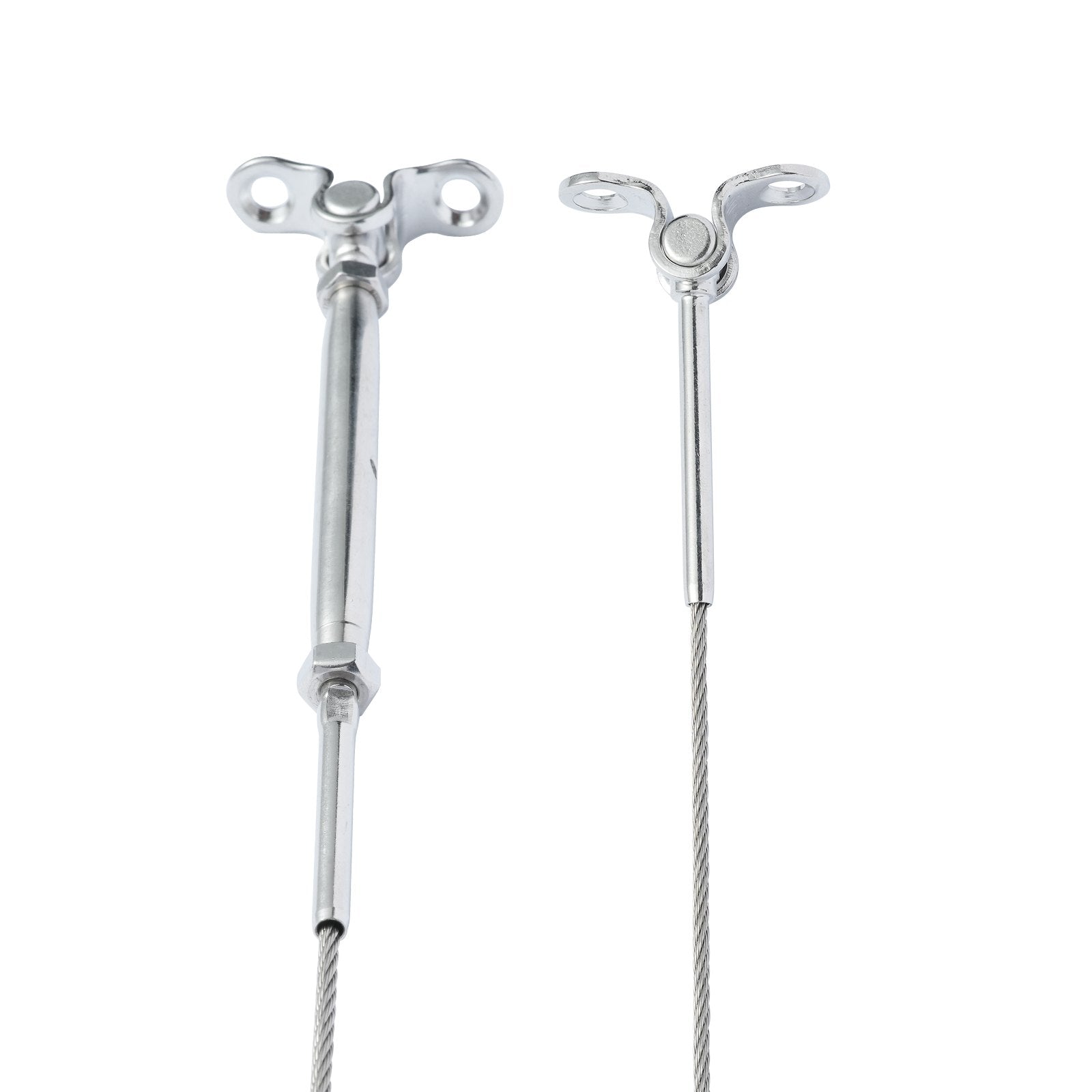 VEVOR T316 Stainless Steel Adjustable Angle 1/8" Cable Railing Kit/Hardware for Wood Post?Marine Grade for 1/8"Wire Rope,0-180-Degree Angle & Easy Installation, Silver (20 Pack) 