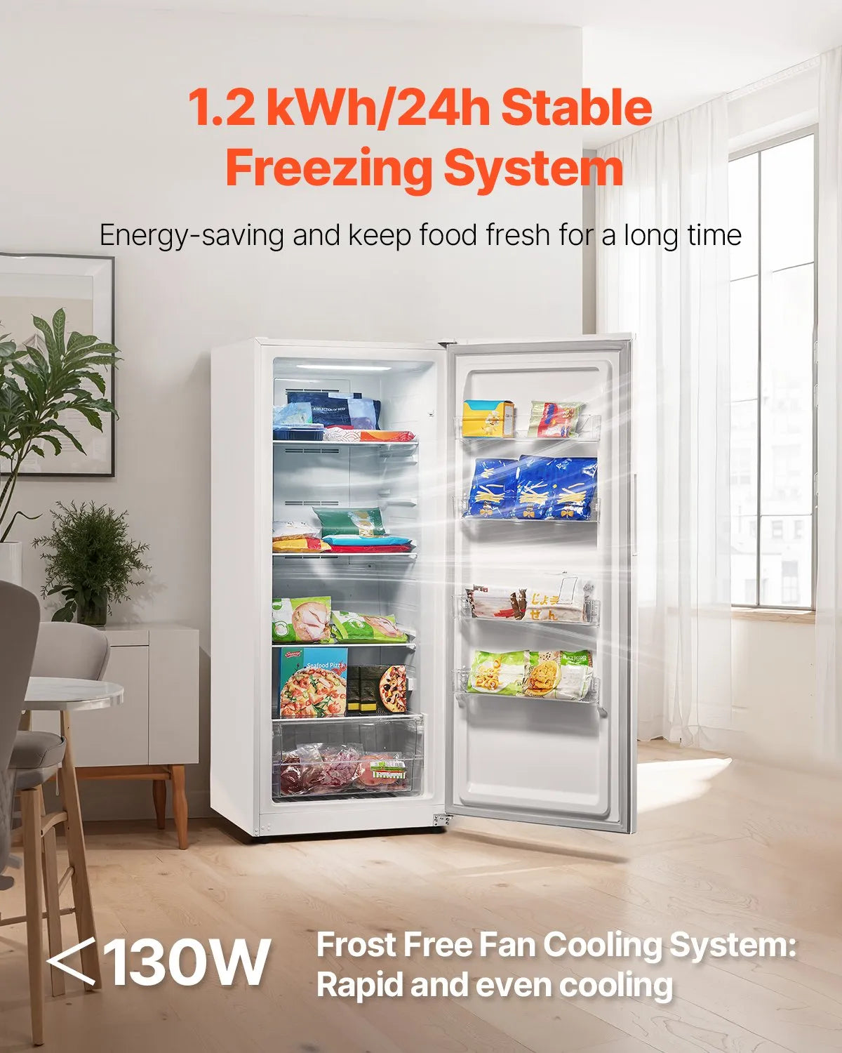 VEVOR Convertible Freezer/Refrigerator 14 Cu.Ft Frost Free Upright Freezer Home
