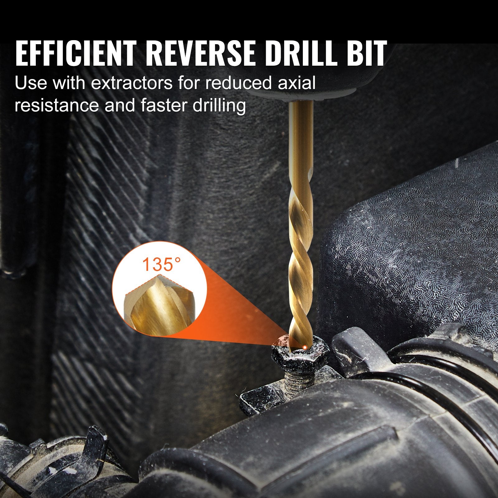 VEVOR 48-Piece Bolt Extractor Screw Extractor Set, with 13 PCS Bolt Extractor Set, 19 PCS Screw Extractors, 16 PCS Reverse HSS Drill Bits, Storage Case, for Removing Damaged Bolts, Screws, and Nuts 