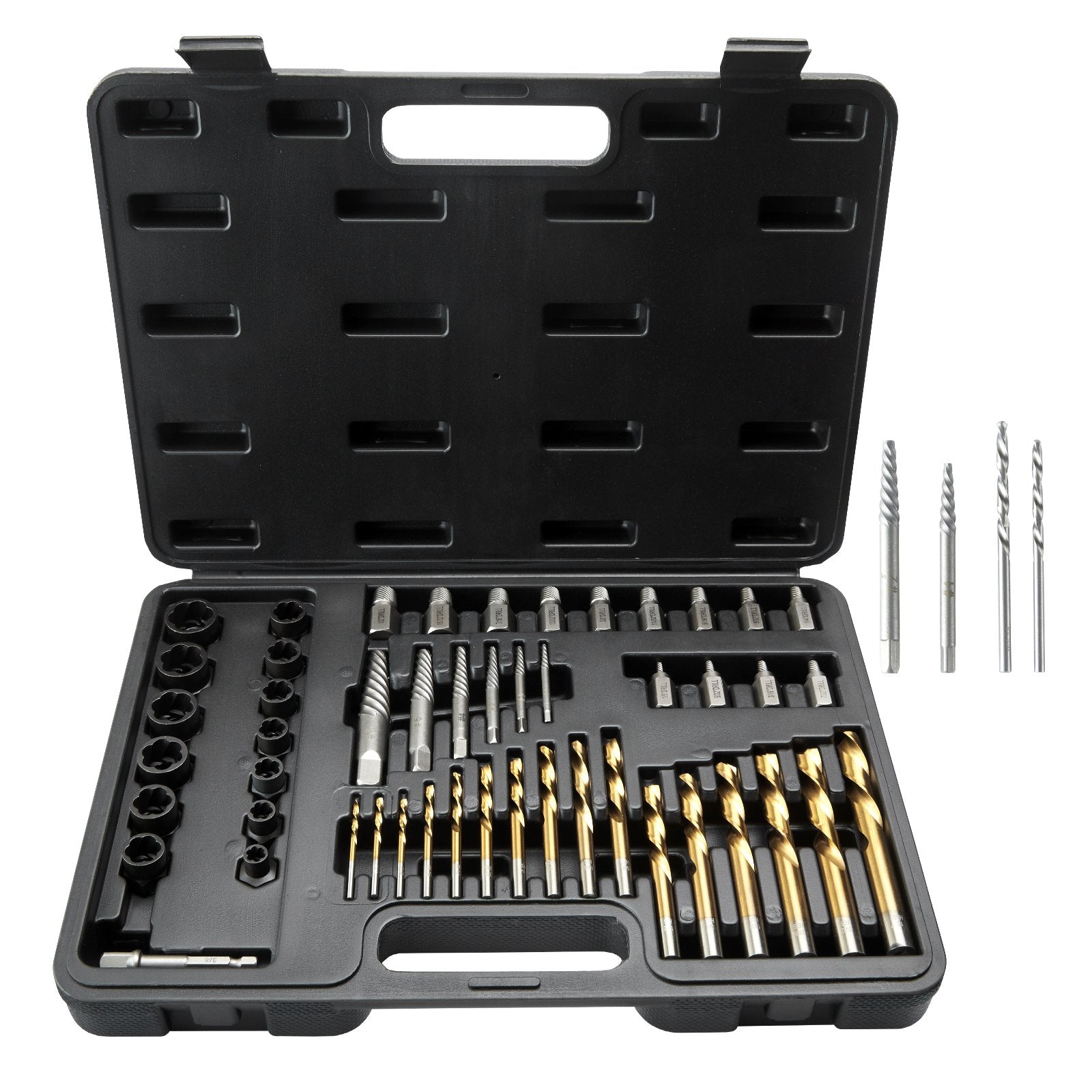VEVOR 48-Piece Bolt Extractor Screw Extractor Set, with 13 PCS Bolt Extractor Set, 19 PCS Screw Extractors, 16 PCS Reverse HSS Drill Bits, Storage Case, for Removing Damaged Bolts, Screws, and Nuts 