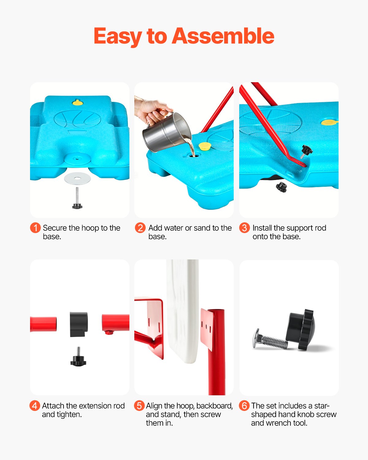 VEVOR Kids Basketball Hoop Height Adjustable Portable Basketball Court for Kids 