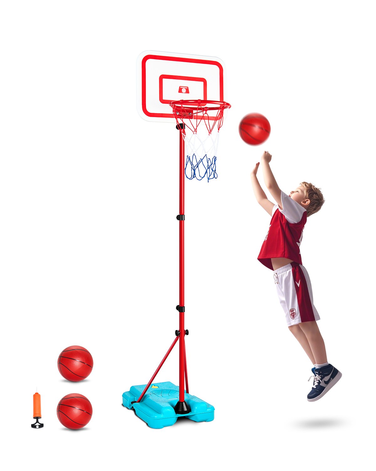 VEVOR Kids Basketball Hoop Height Adjustable Portable Basketball Court for Kids 