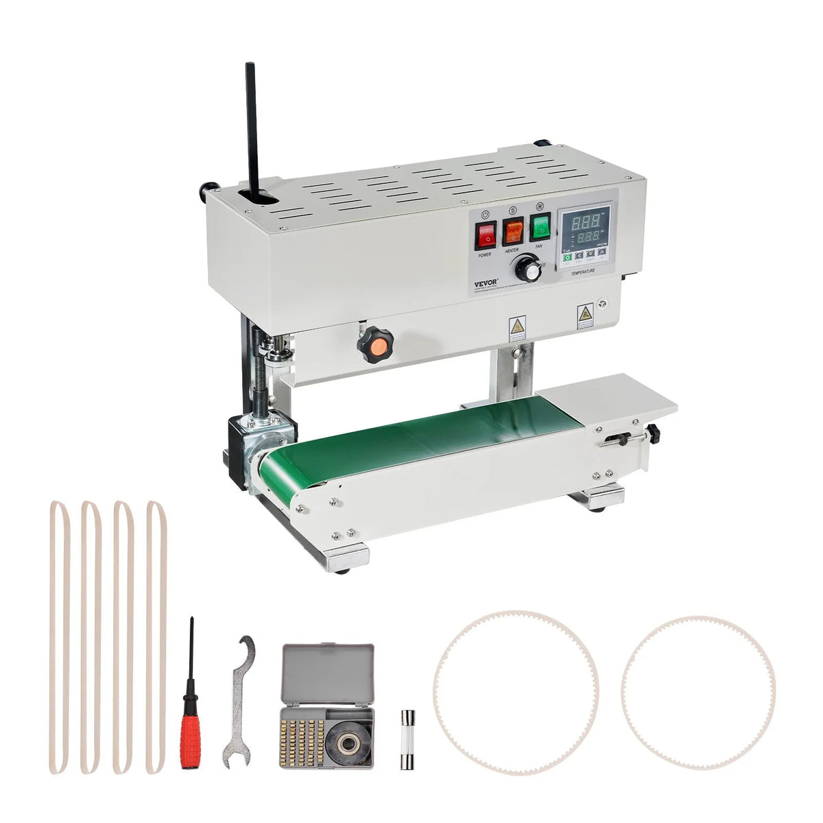 Continuous Bag Band Sealing Machine, 600W with Digital Temperature Control