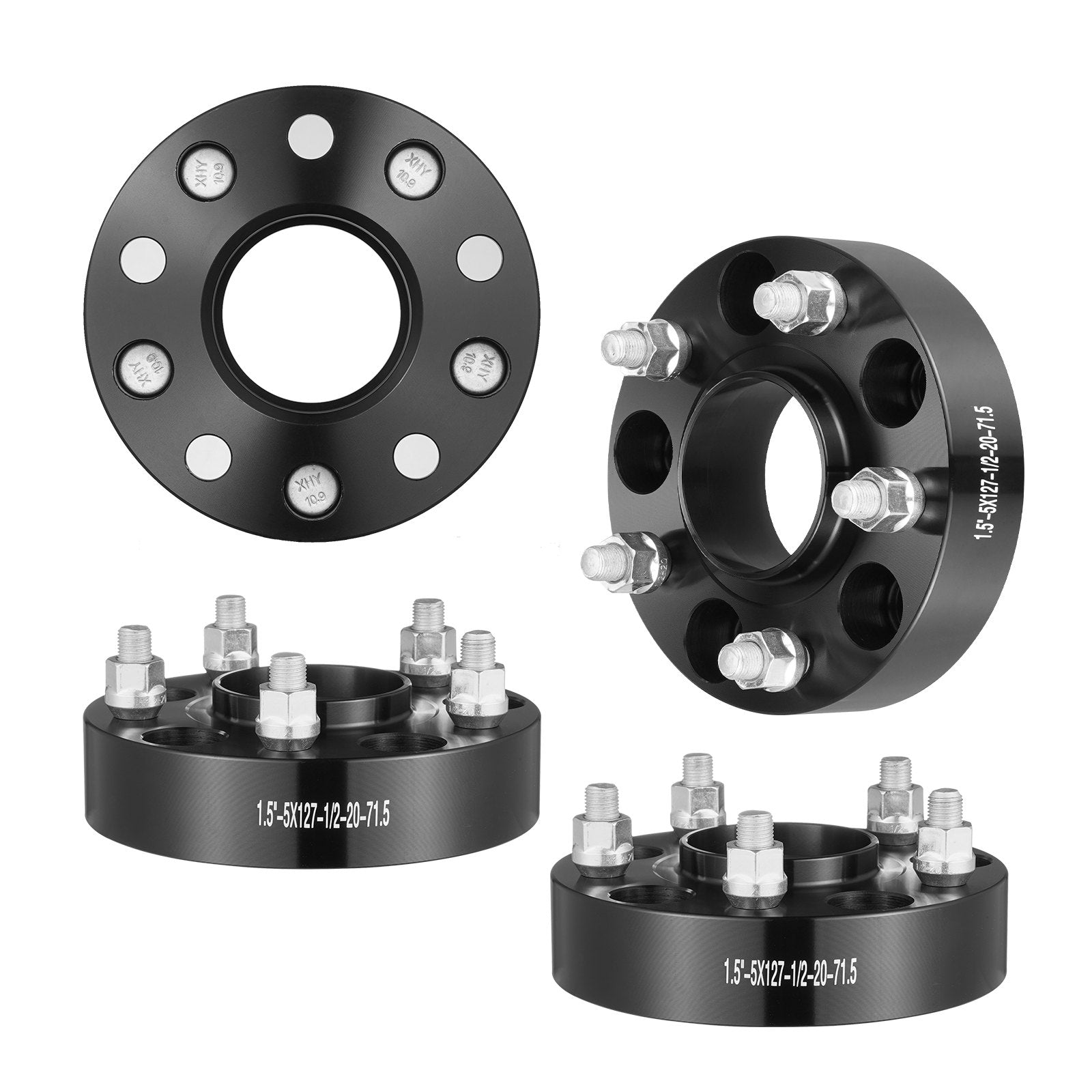 VEVOR 1.5" 5"x5.5" Wheel Spacers Wheel Adapters 5 Lug Forged Spacer 4 PCS Black 