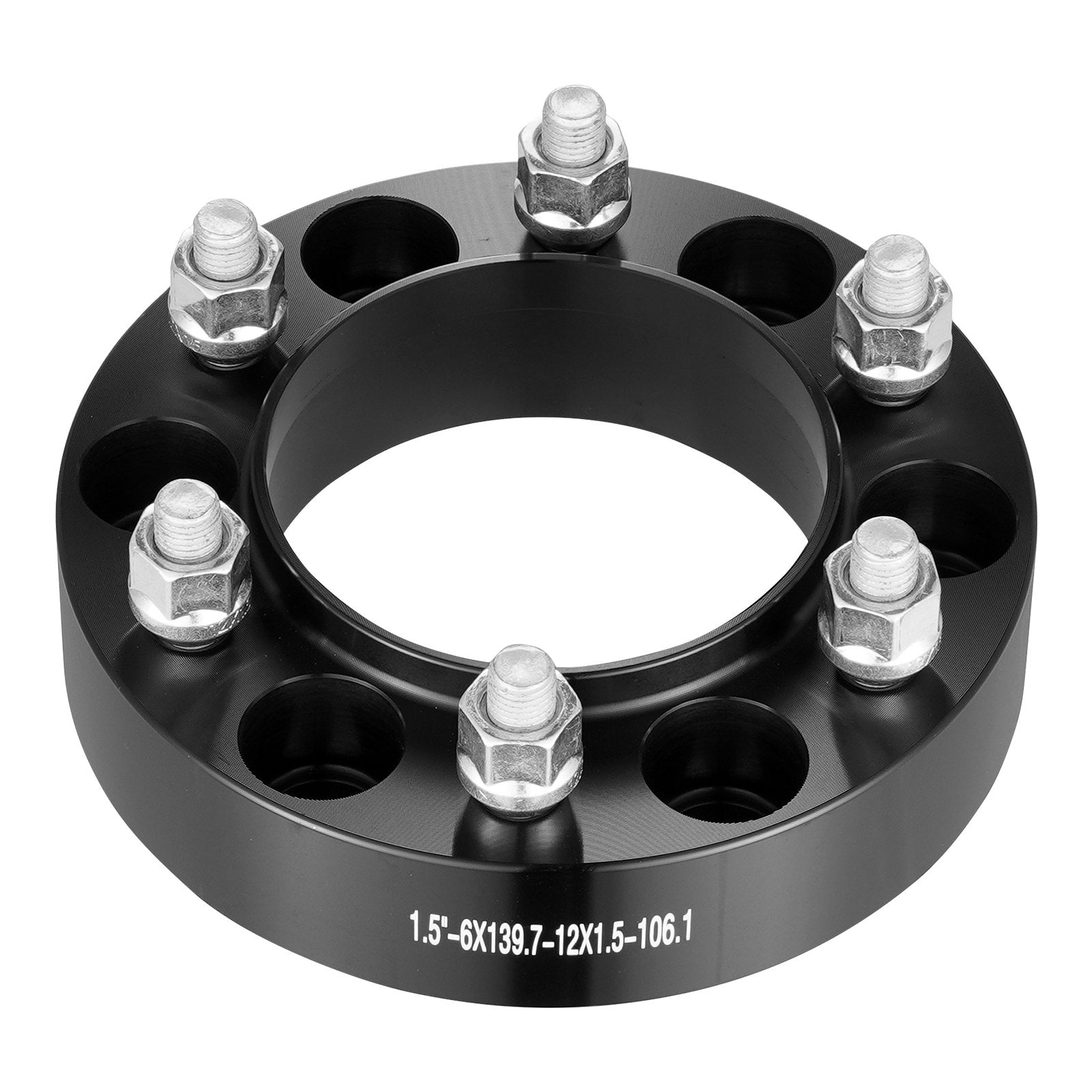 VEVOR 1.5" 6"x5.5" Wheel Spacers Wheel Adapters 6 Lug Forged Spacer 4 PCS Black 