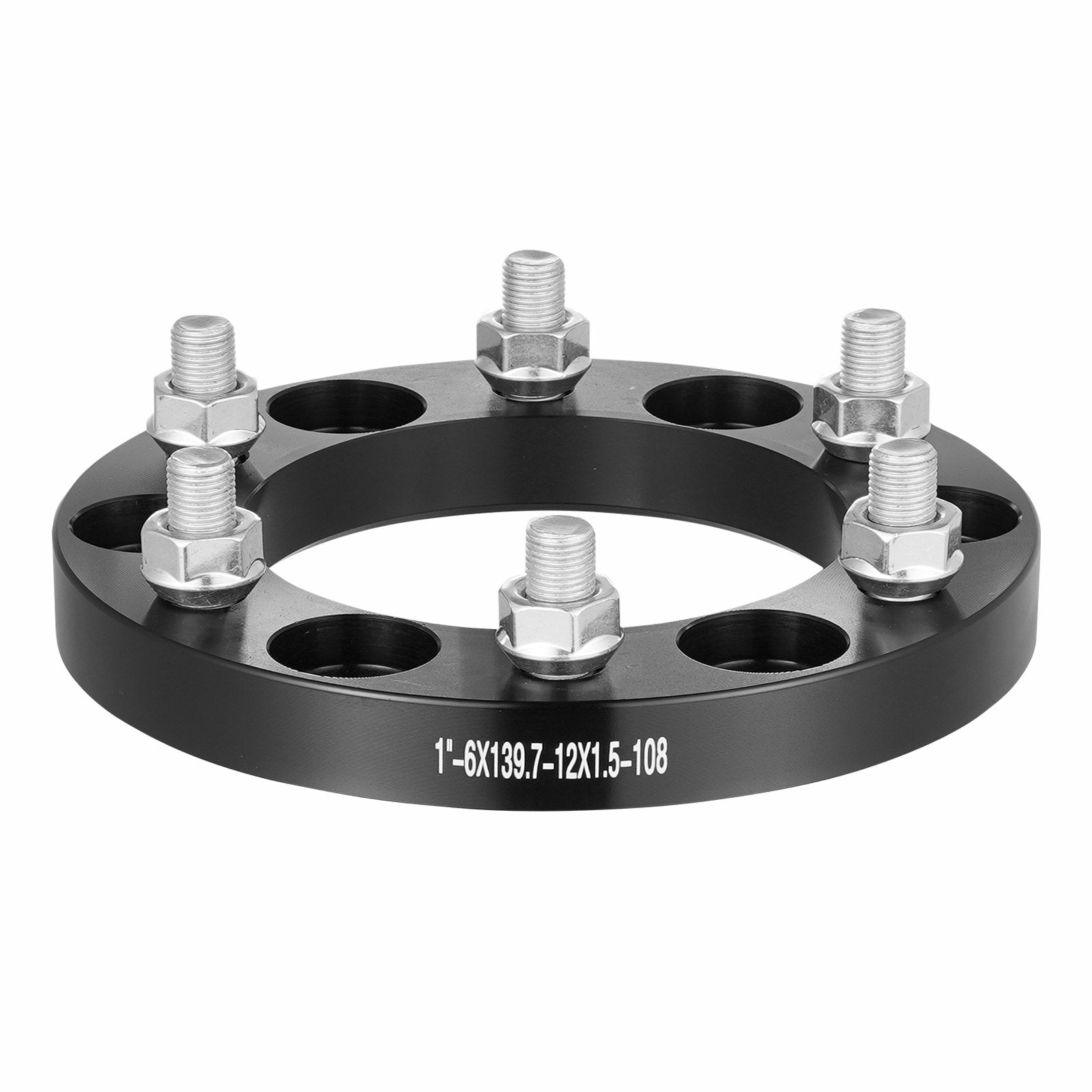VEVOR 1" 6"x5.5" Wheel Spacers Wheel Adapters 6 Lug Forged Spacer 4 PCS Black 