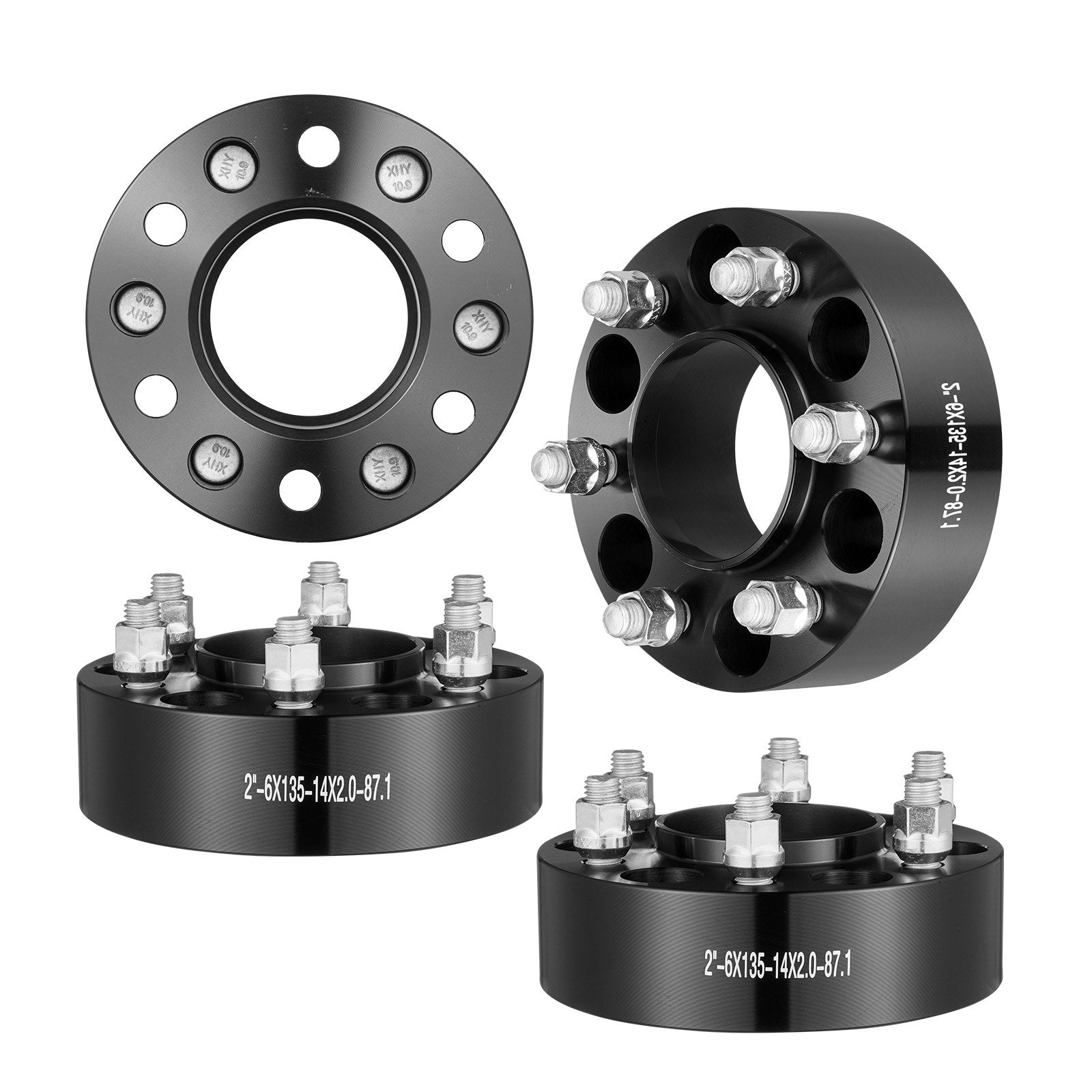 VEVOR 2" 6"x5.3" Wheel Spacers Wheel Adapters 6 Lug Forged Spacer 4 PCS Black 