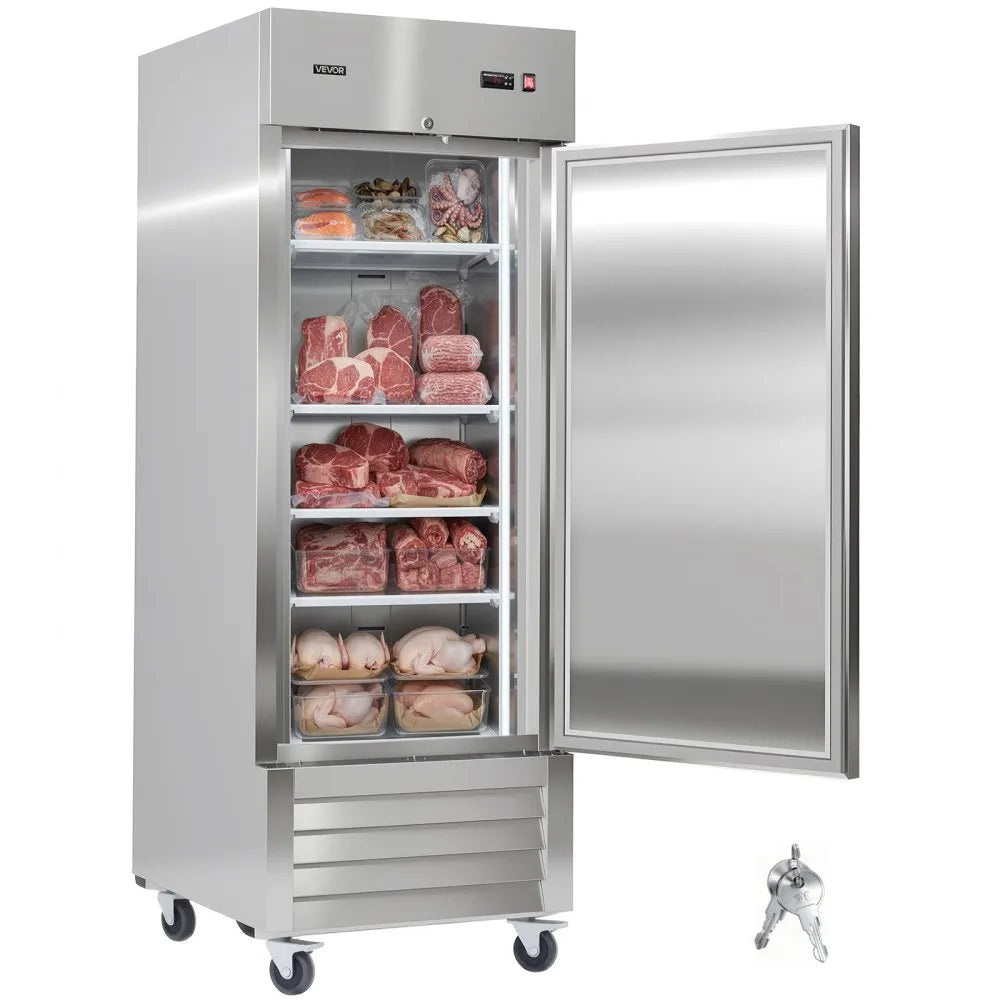 Commercial Reach-In Freezer – 29" W, 22 Cu.Ft Stainless Steel Upright Freezer