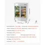Commercial Reach-In Refrigerator 54" Double Glass Door | 44.5 Cu.Ft Stainless Steel Upright Refrigerator | ETL Certified
