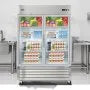 Commercial Reach-In Refrigerator 54" Double Glass Door | 44.5 Cu.Ft Stainless Steel Upright Refrigerator | ETL Certified