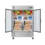 Commercial Reach-In Refrigerator 54" Double Glass Door | 44.5 Cu.Ft Stainless Steel Upright Refrigerator | ETL Certified