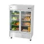 Commercial Reach-In Refrigerator 54" Double Glass Door | 44.5 Cu.Ft Stainless Steel Upright Refrigerator | ETL Certified