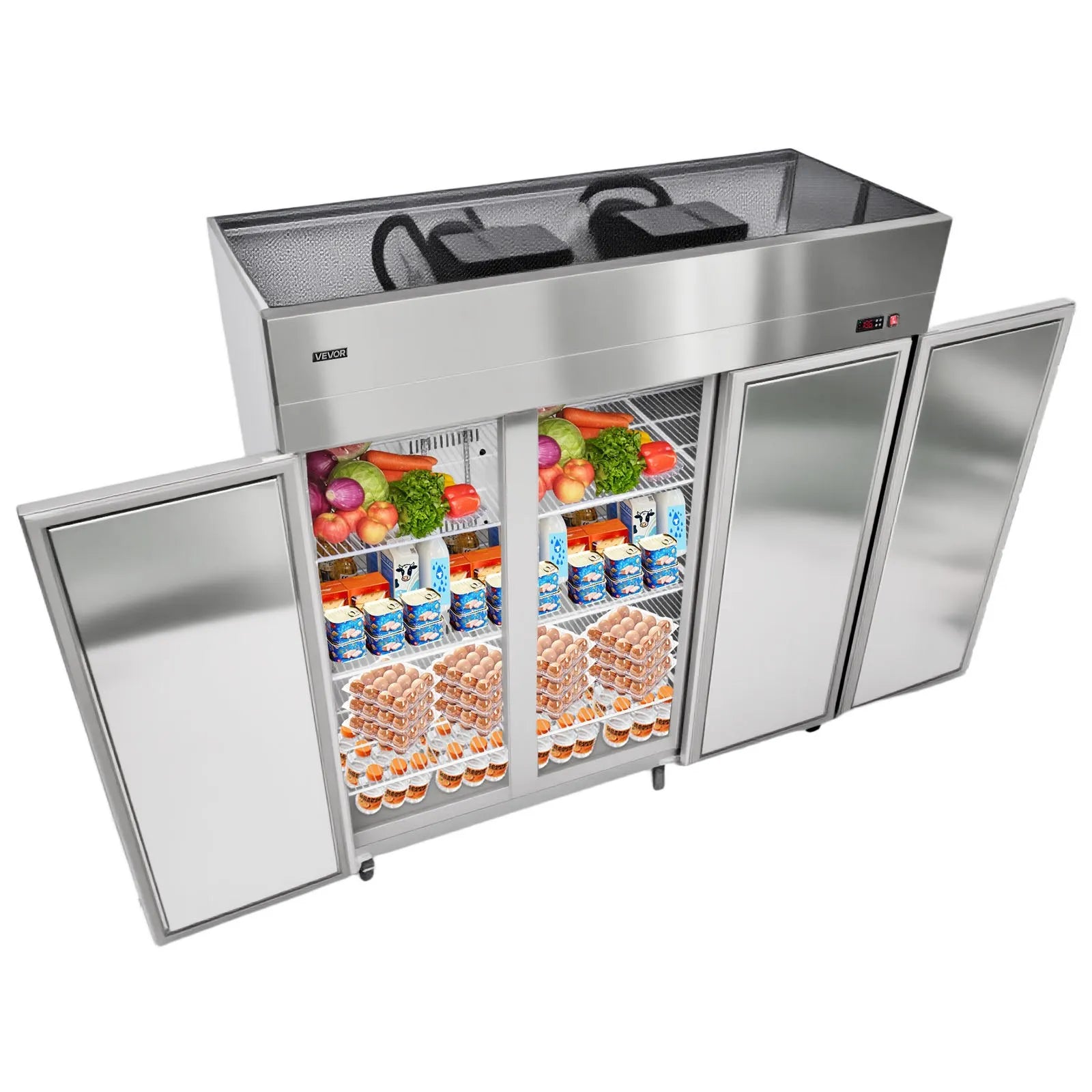 72" Commercial Reach-In Refrigerator – 52 Cu. Ft. Three-Door Stainless Steel Refrigerator with Auto Defrost
