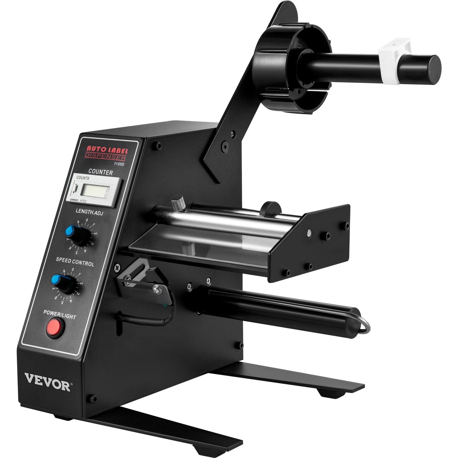 VEVOR Automatic Label Dispenser 110V, 12W AL-1150D Automatic Manual Label Stripper Label Machine 1-8 m/min, Portable Label Applicator for Various Bottles Label Sizes, Auto Counting 0-999999 