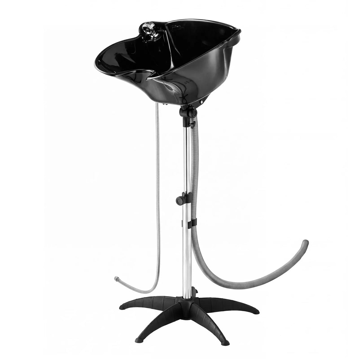 Portable Shampoo Bowl with 270° Rotating Basin, Adjustable Height, Showerhead & Drain Hose – Black