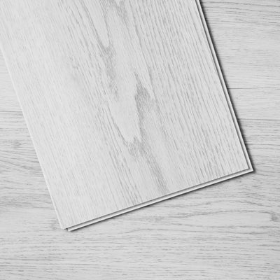 VEVOR Interlocking Vinyl Floor Tiles 48 x 7.3 inch, 10 Tiles 5.5mm Thick Snap Together, Light Gray Wood Grain DIY Flooring for Kitchen, Dining Room, Bedrooms & Bathrooms, Easy for Home Decor 