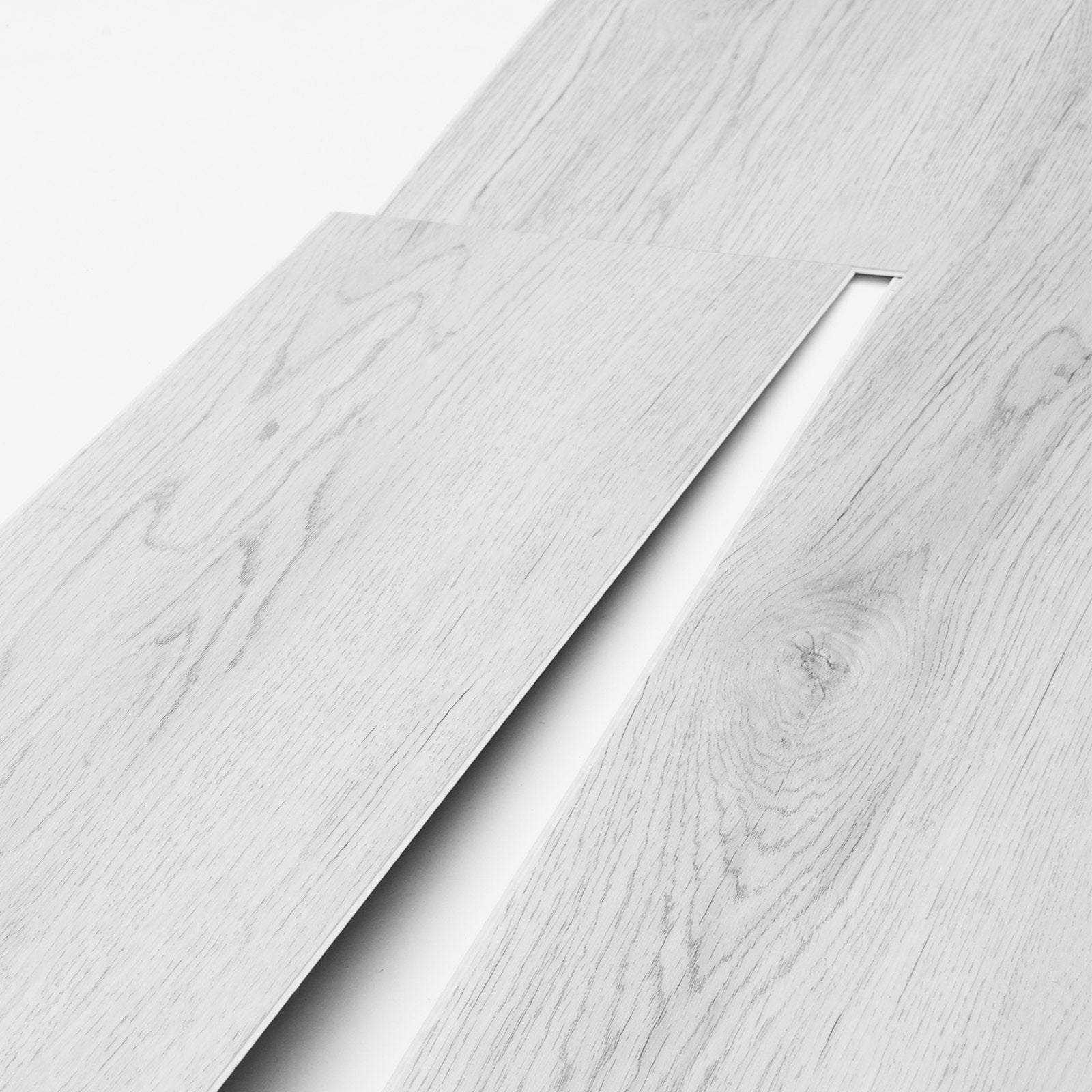 VEVOR Interlocking Vinyl Floor Tiles 48 x 7.3 inch, 10 Tiles 5.5mm Thick Snap Together, Light Gray Wood Grain DIY Flooring for Kitchen, Dining Room, Bedrooms & Bathrooms, Easy for Home Decor 