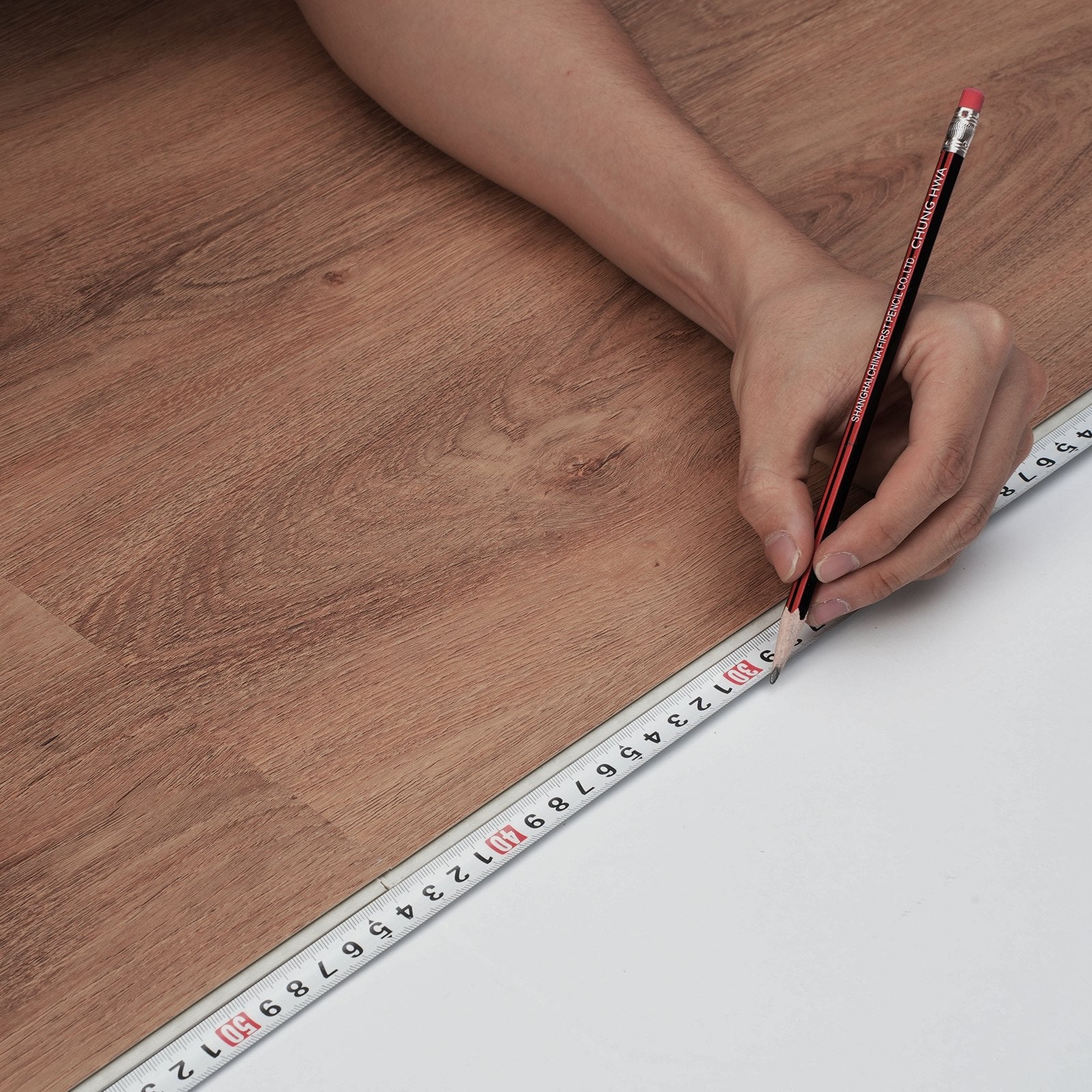 VEVOR Interlocking Vinyl Floor Tiles 10PCS 5.5mm Thick Deep Brown Wood Grain 